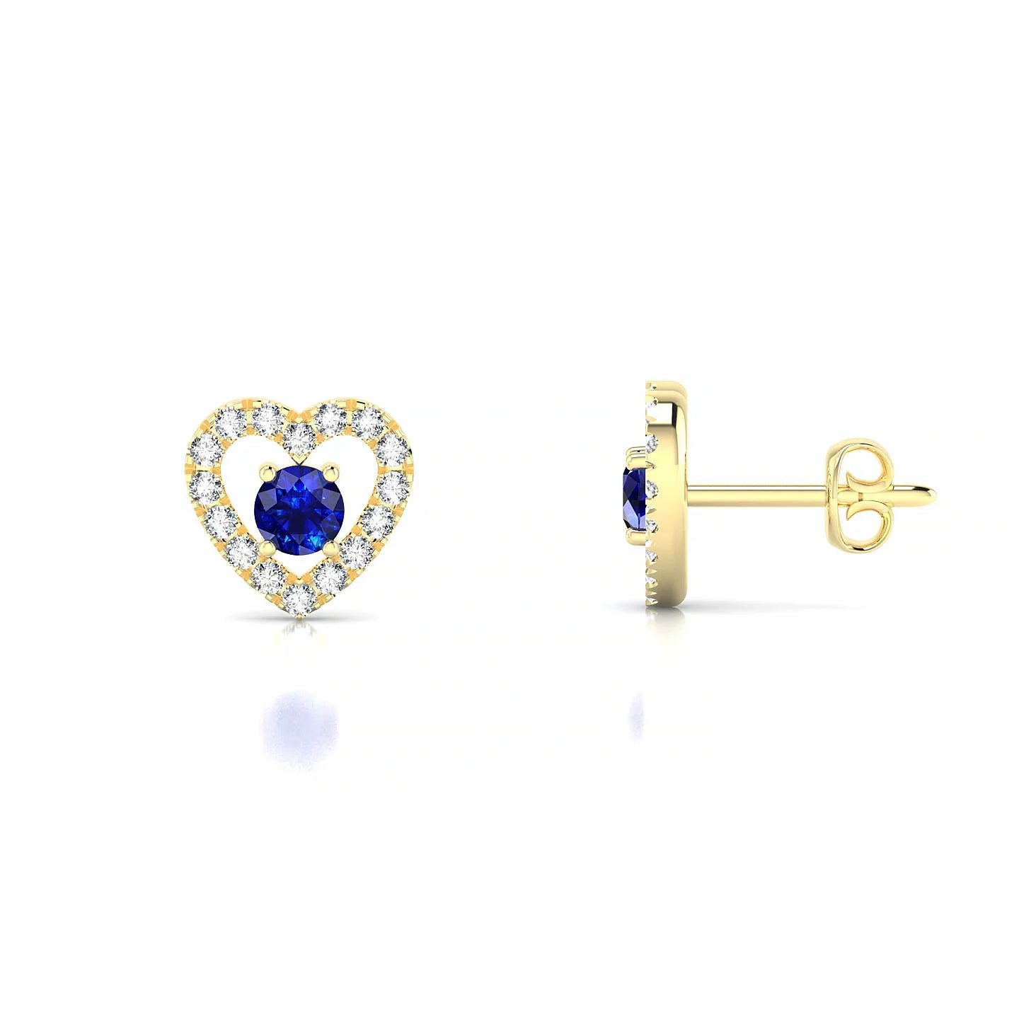 Desire | 18k Yellow Gold 3 mm Round Sapphire Earrings