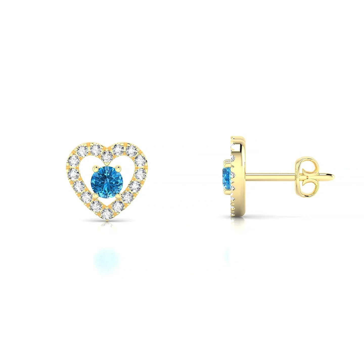 Desire | 18k Yellow Gold 3 mm Round Topaz Earrings
