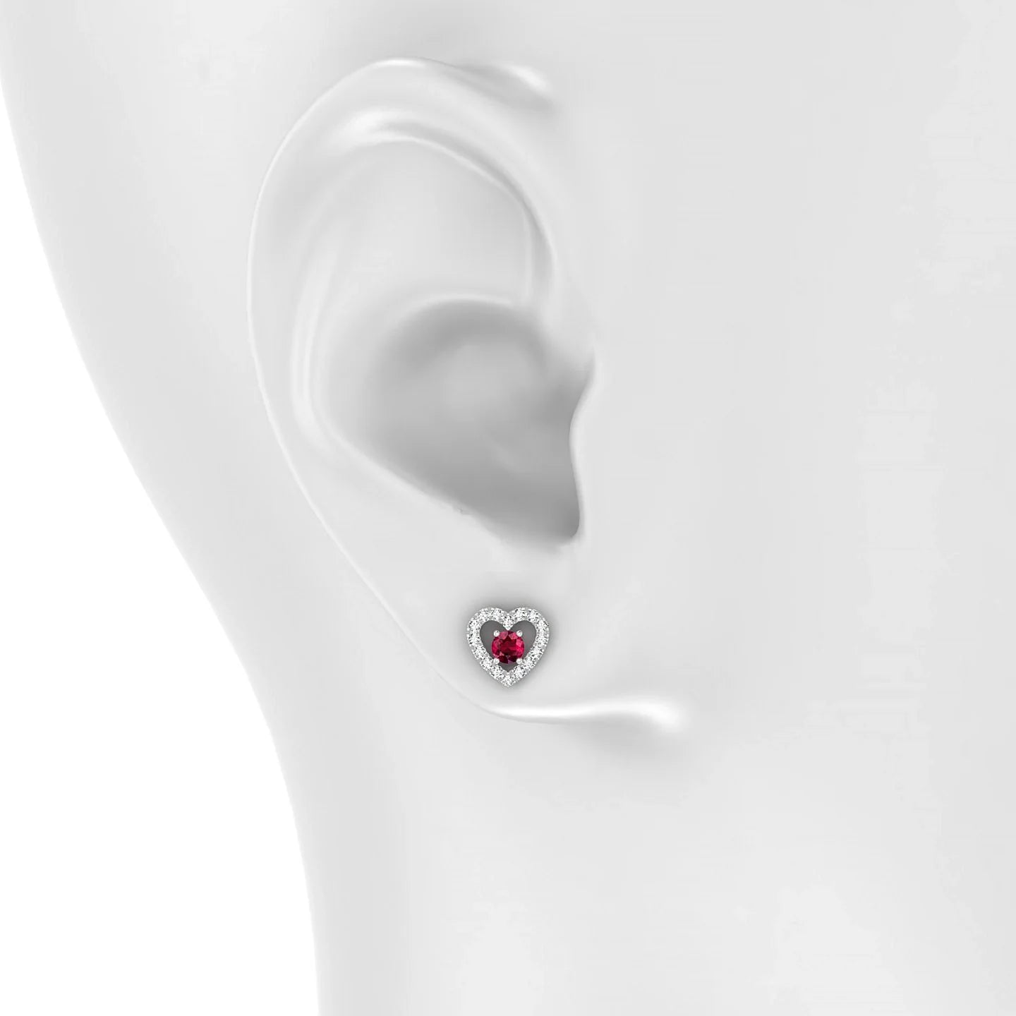 Desire | 18k White Gold 3 mm Round Ruby Earrings