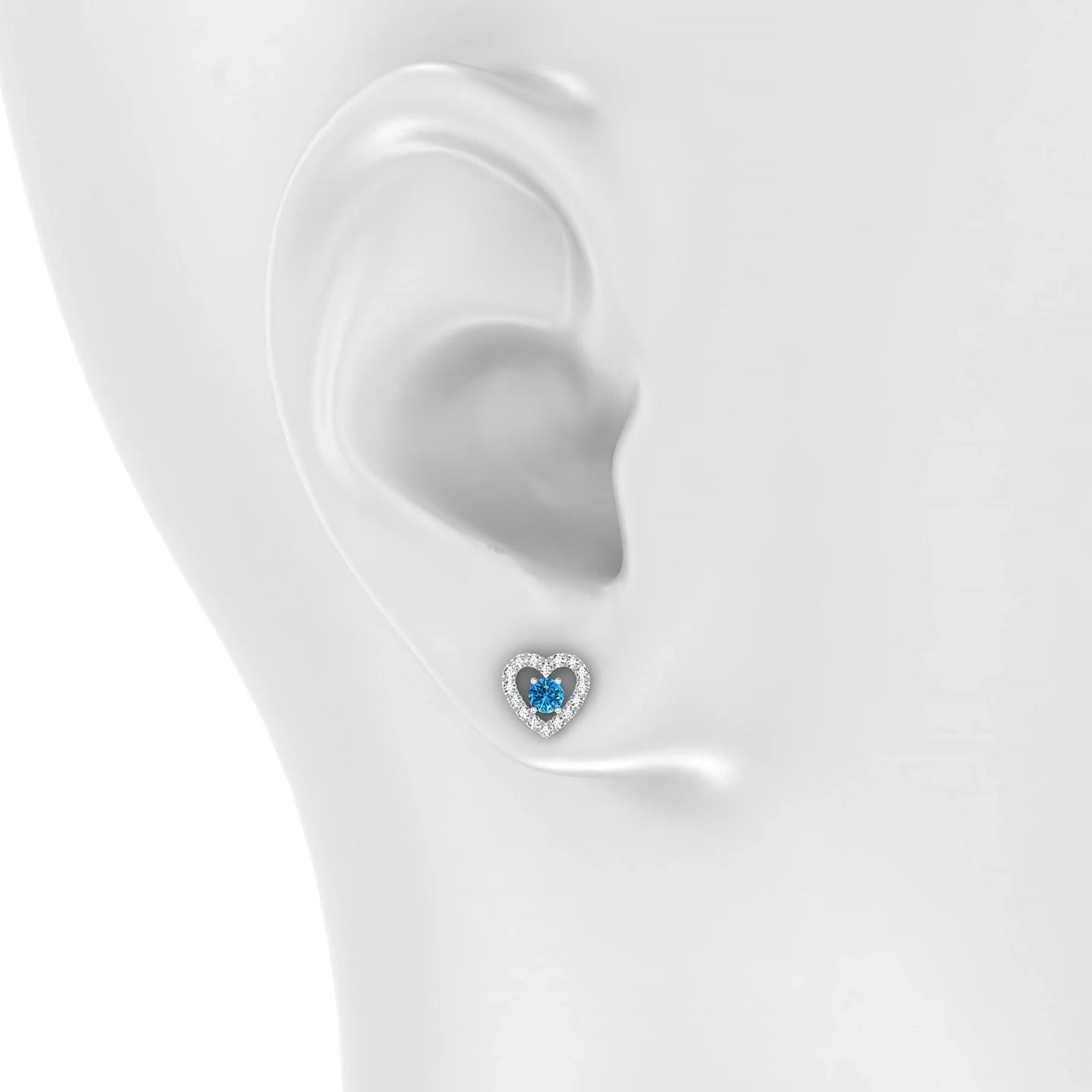 Desire | 18k White Gold 3 mm Round Topaz Earrings