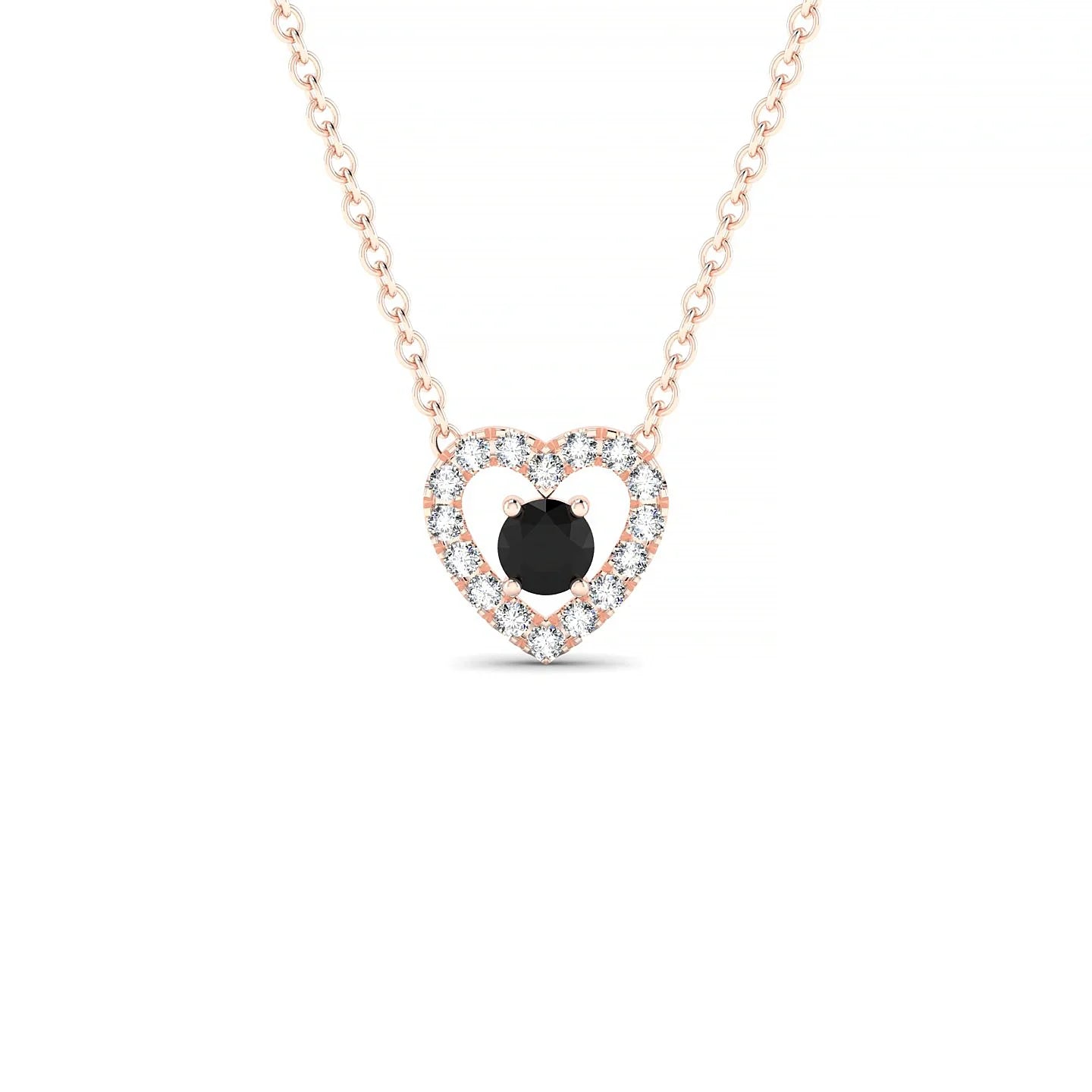 Desire | 18k Rose Gold 3 mm Round Black Diamond Pendant