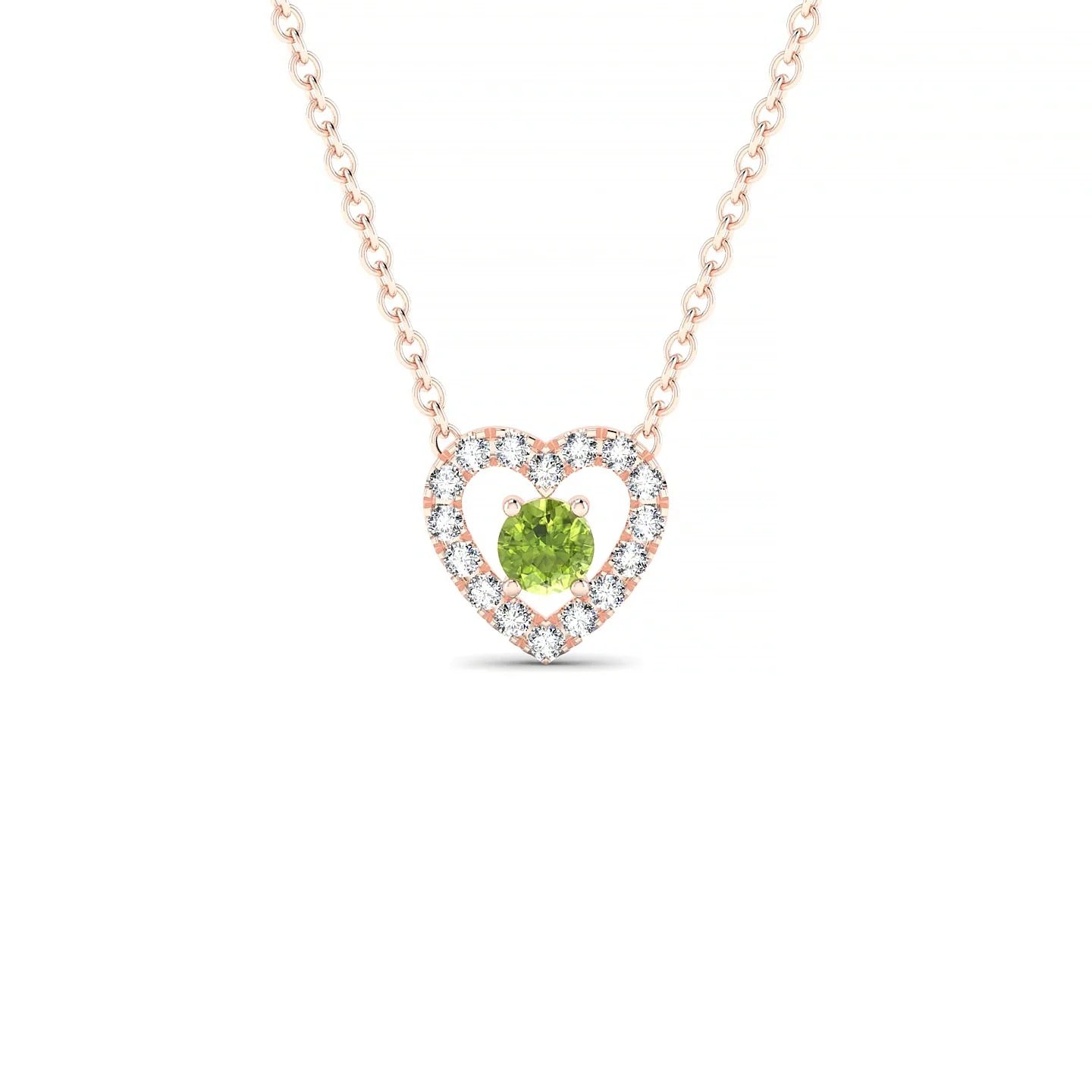 Desire | 18k Rose Gold 3 mm Round Peridot Pendant