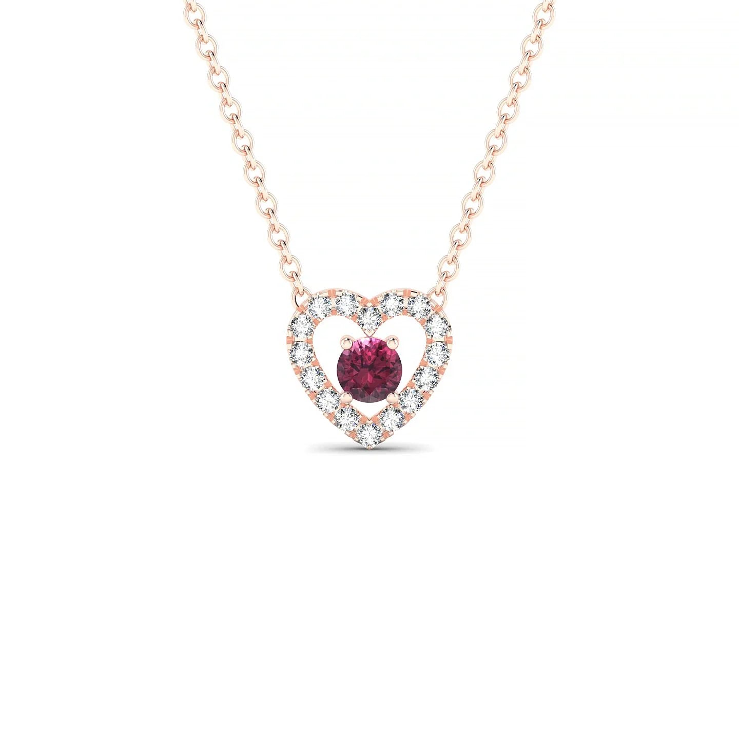 Desire | 18k Rose Gold 3 mm Round Rhodolite Pendant