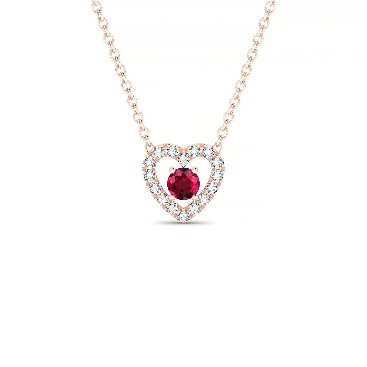 Desire | 18k Rose Gold 3 mm Round Ruby Pendant