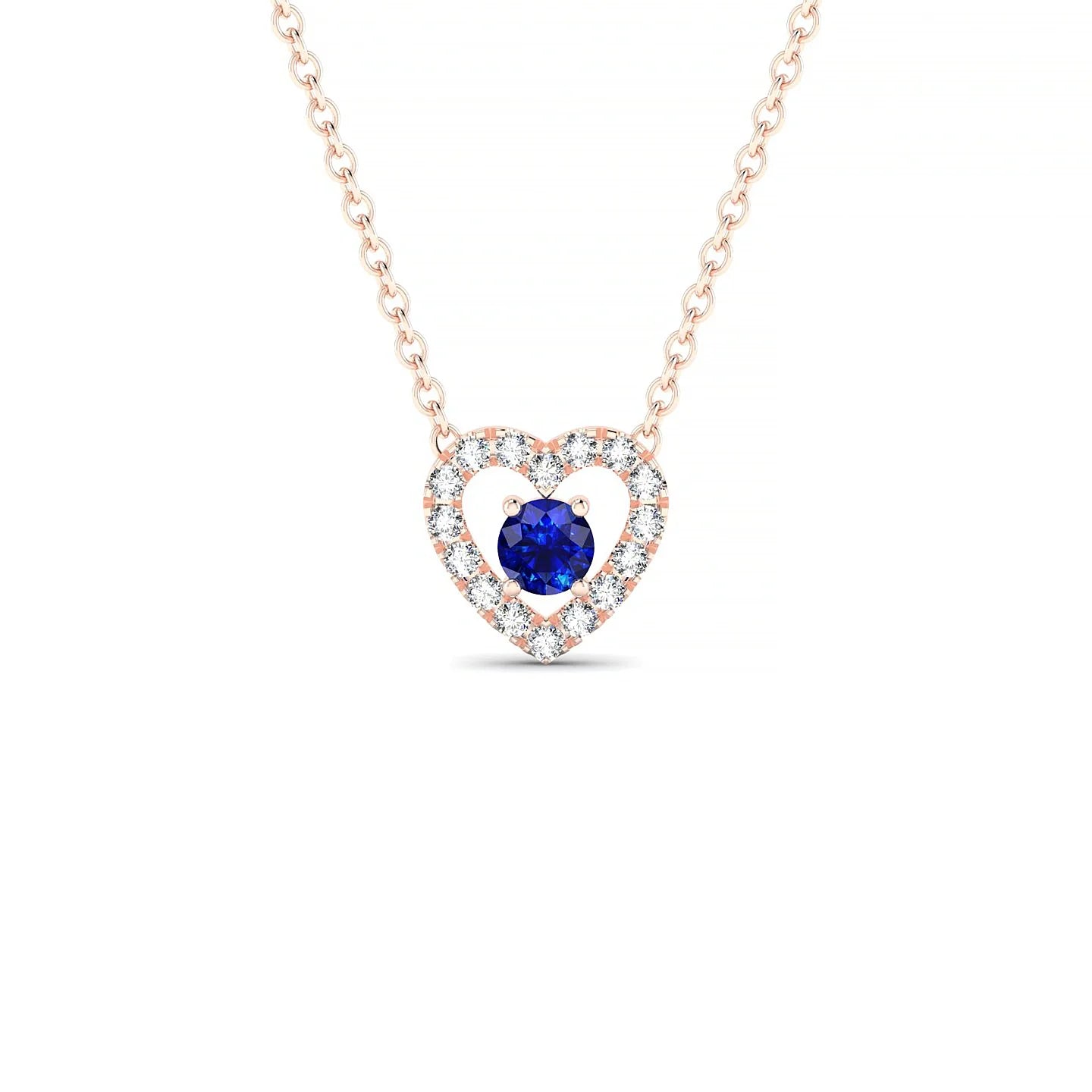 Desire | 18k Rose Gold 3 mm Round Sapphire Pendant