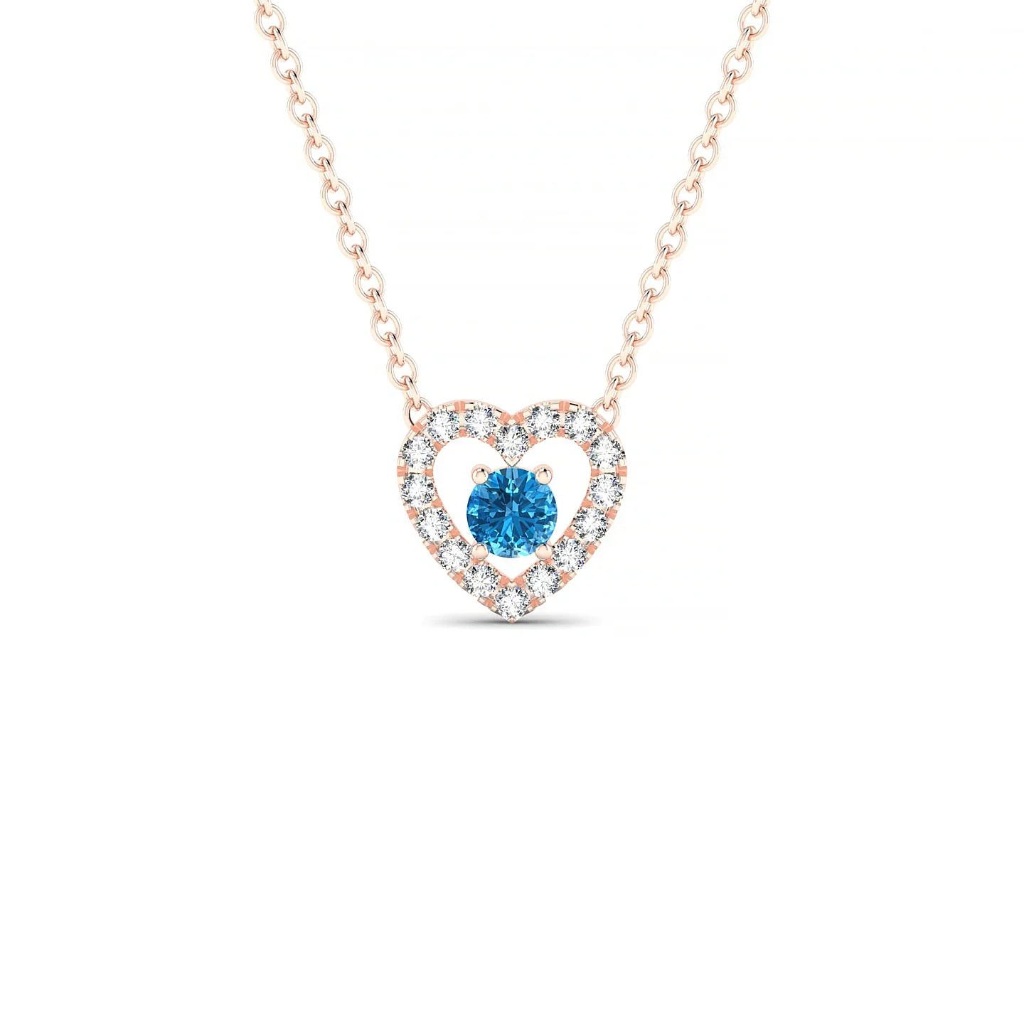 Desire | 18k Rose Gold 3 mm Round Topaz Pendant