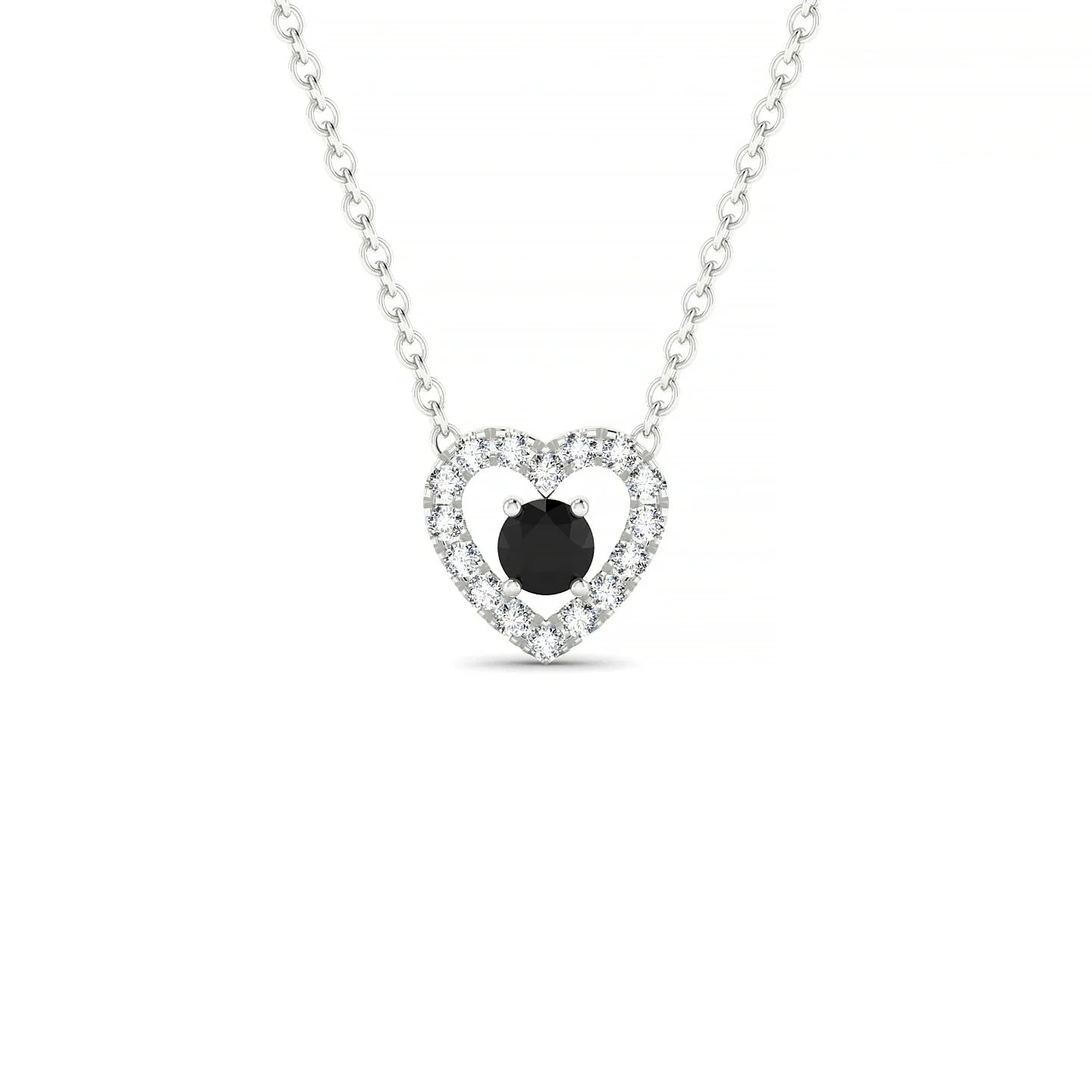 Desire | 18k White Gold 3 mm Round Black Diamond Pendant