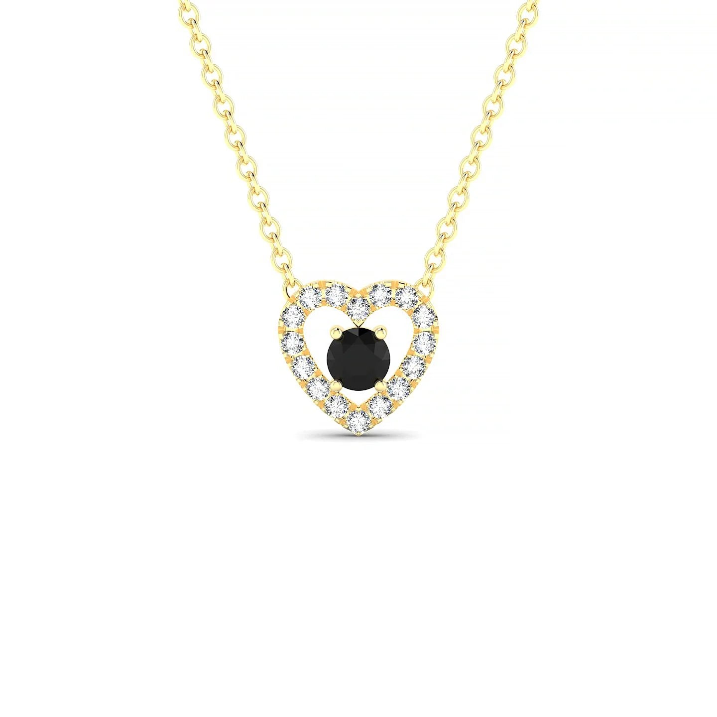 Desire | 18k Yellow Gold 3 mm Round Black Diamond Pendant