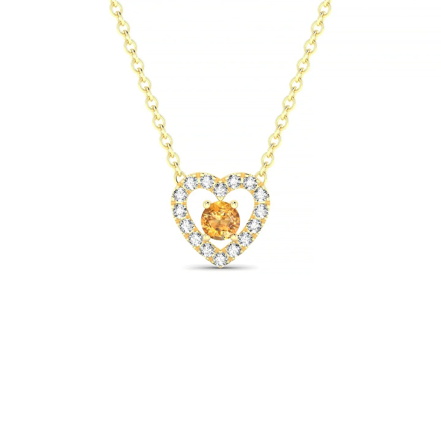 Desire | 18k Yellow Gold 3 mm Round Citrine Pendant