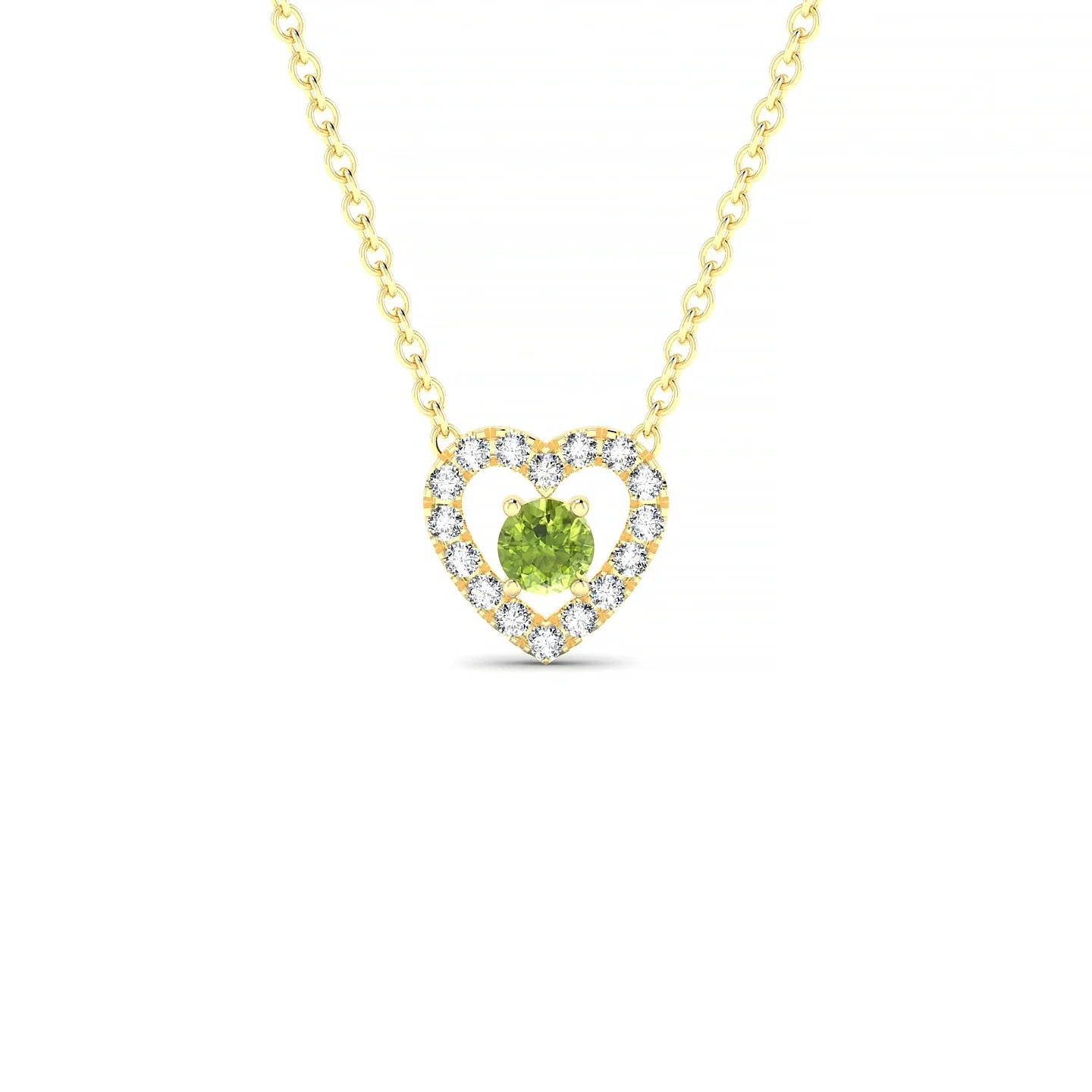 Desire | 18k Yellow Gold 3 mm Round Peridot Pendant