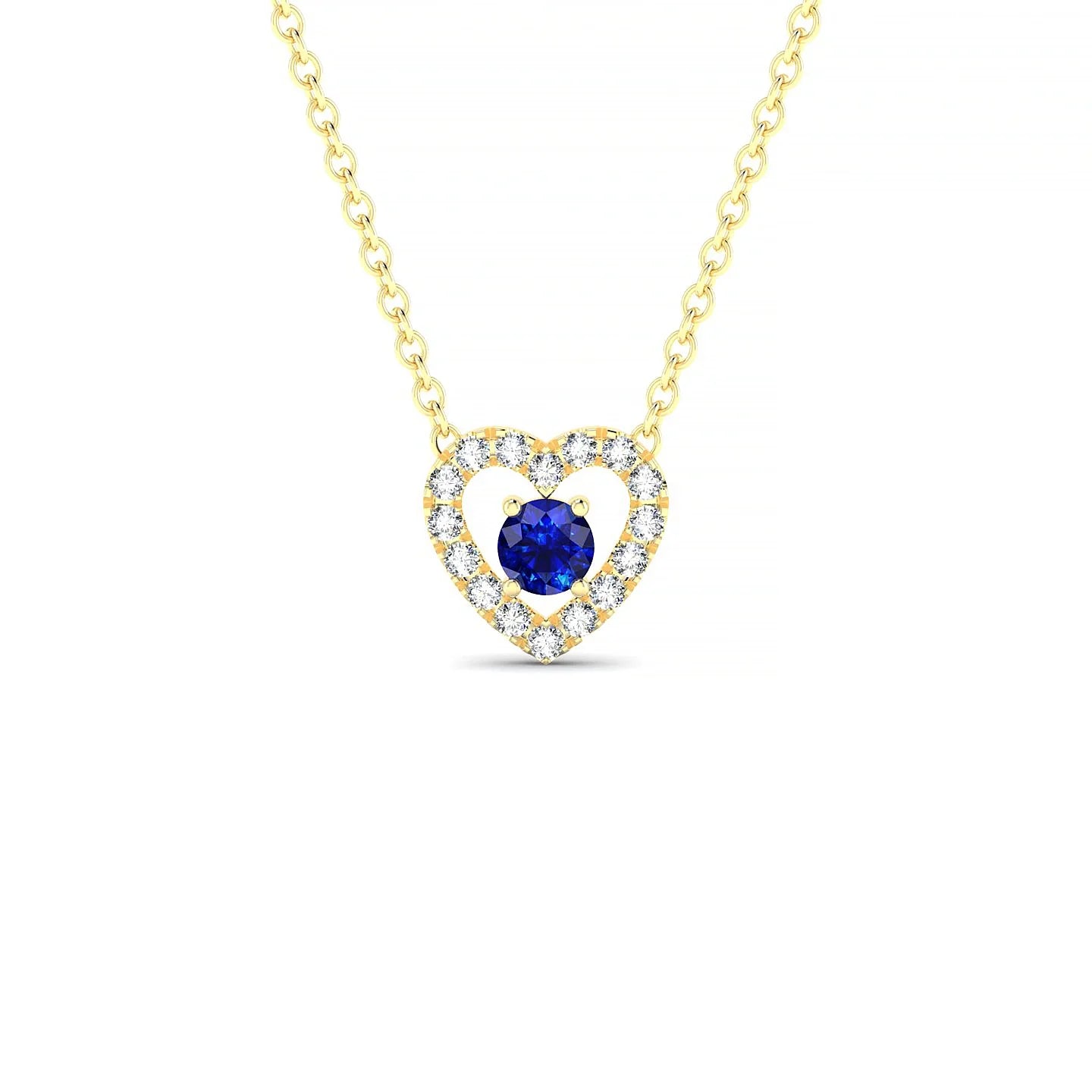 Desire | 18k Yellow Gold 3 mm Round Sapphire Pendant
