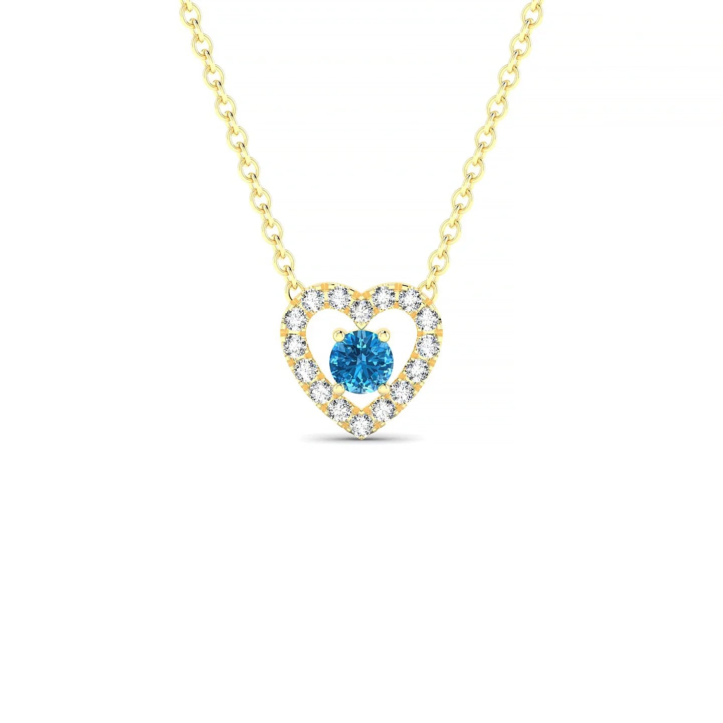 Desire | 18k Yellow Gold 3 mm Round Topaz Pendant