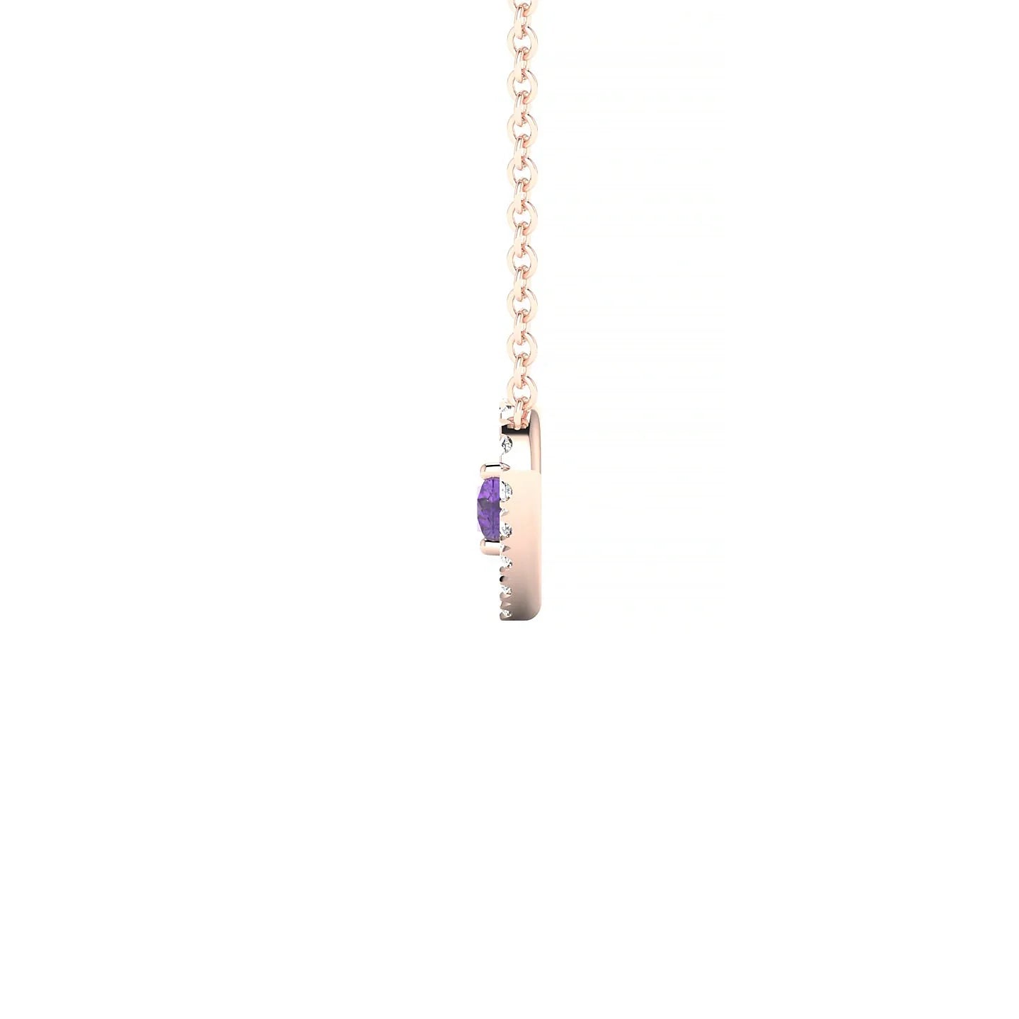 Desire | 18k Rose Gold 3 mm Round Amethyst Pendant