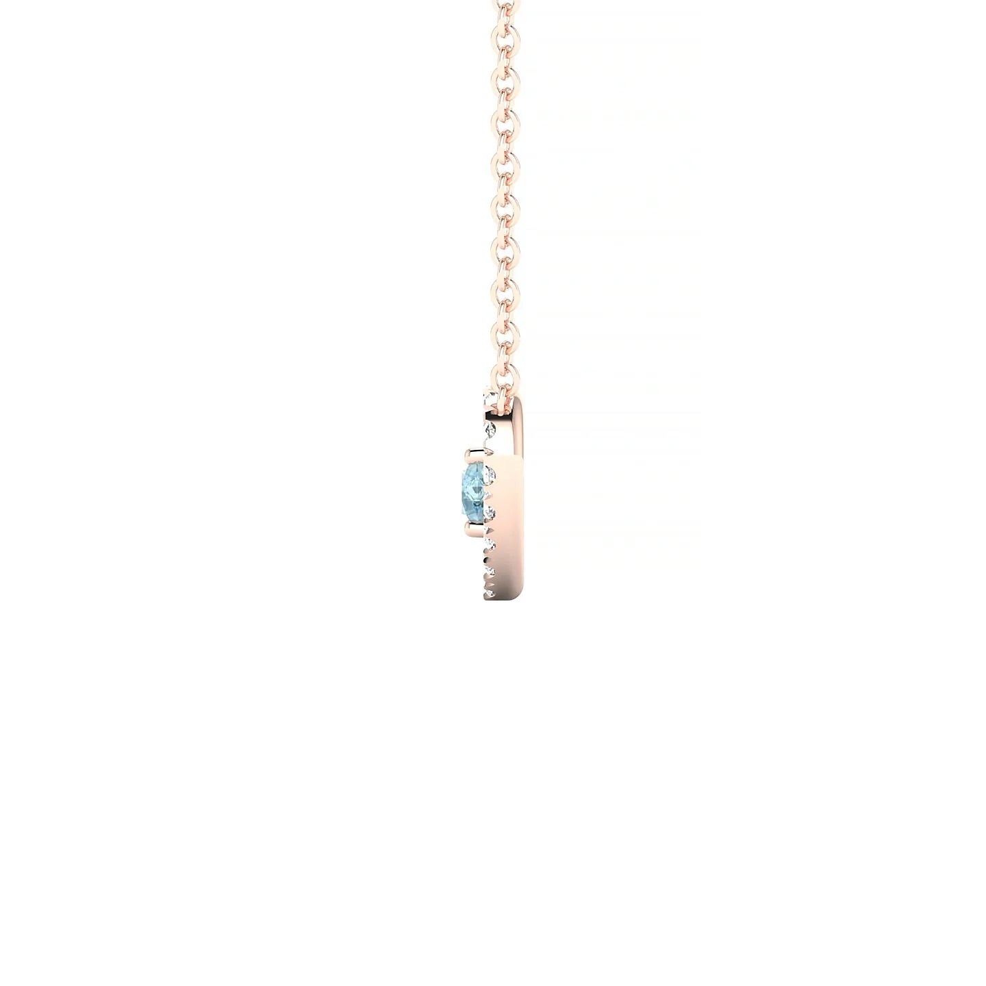Desire | 18k Rose Gold 3 mm Round Aquamarine Pendant