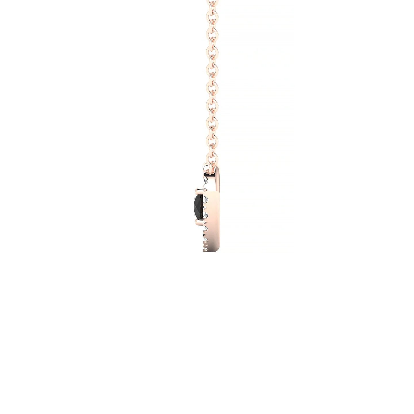 Desire | 18k Rose Gold 3 mm Round Black Diamond Pendant