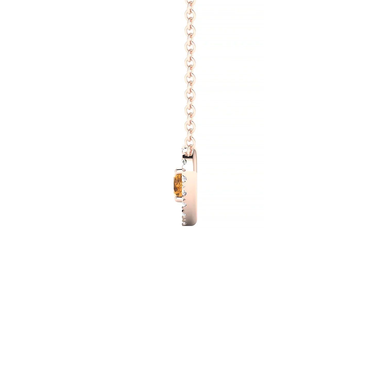 Desire | 18k Rose Gold 3 mm Round Citrine Pendant