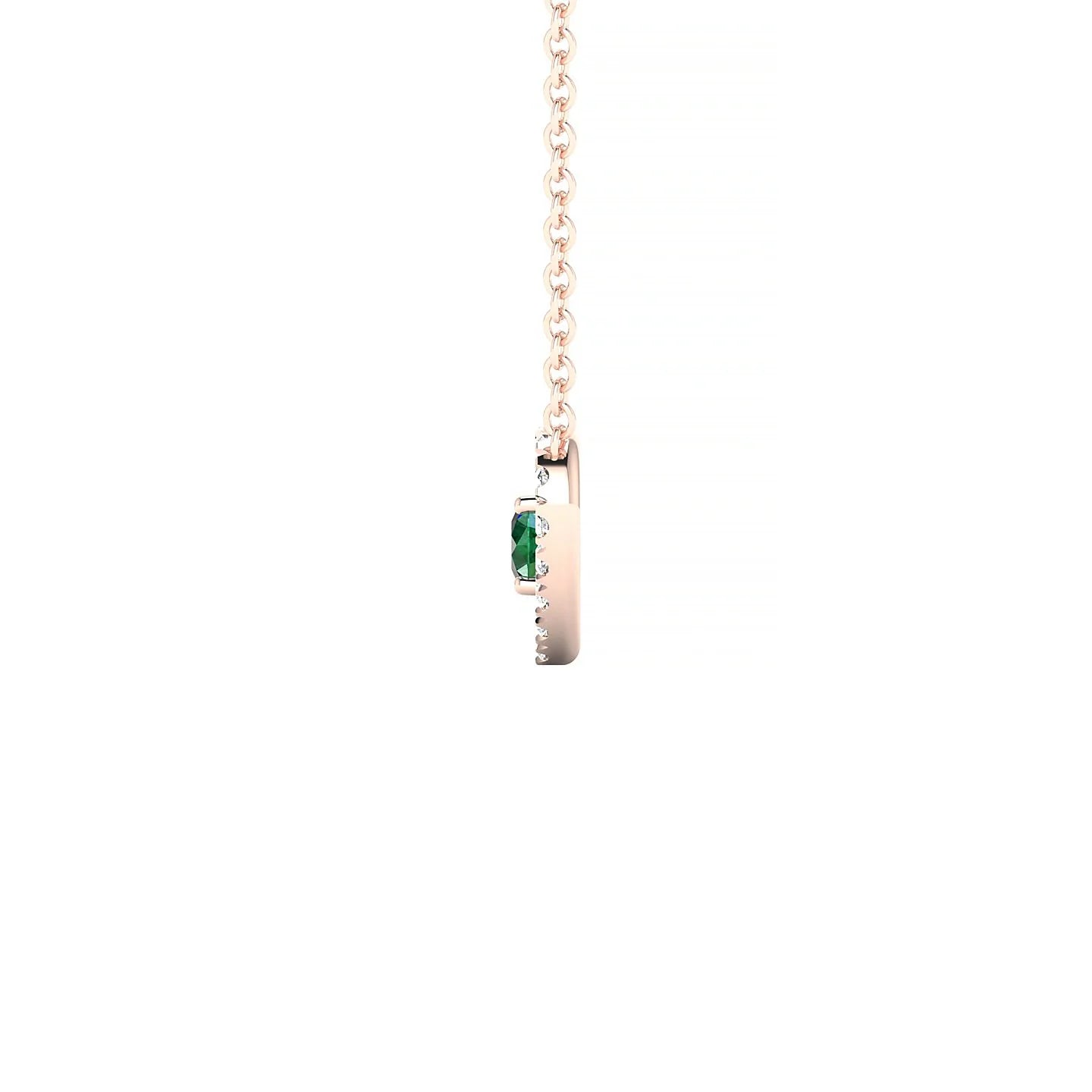 Desire | 18k Rose Gold 3 mm Round Emerald Pendant