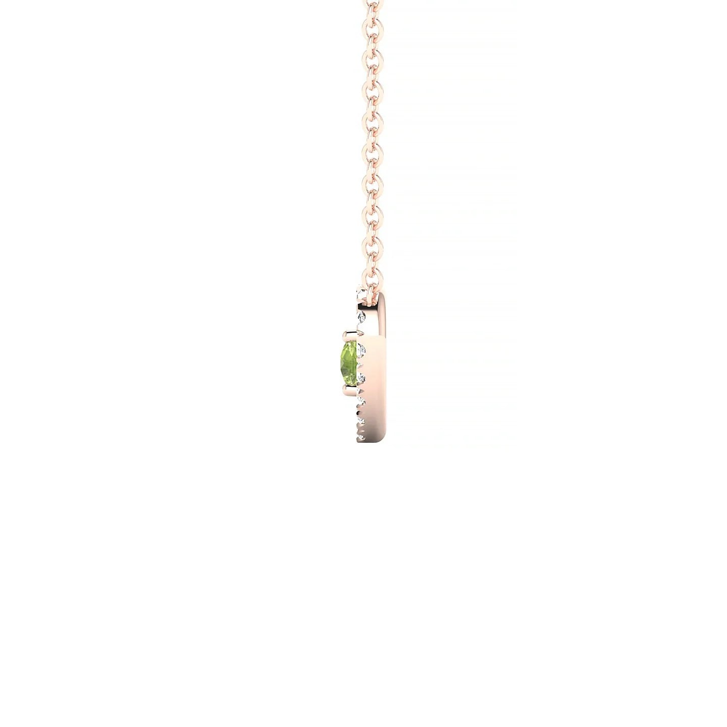Desire | 18k Rose Gold 3 mm Round Peridot Pendant