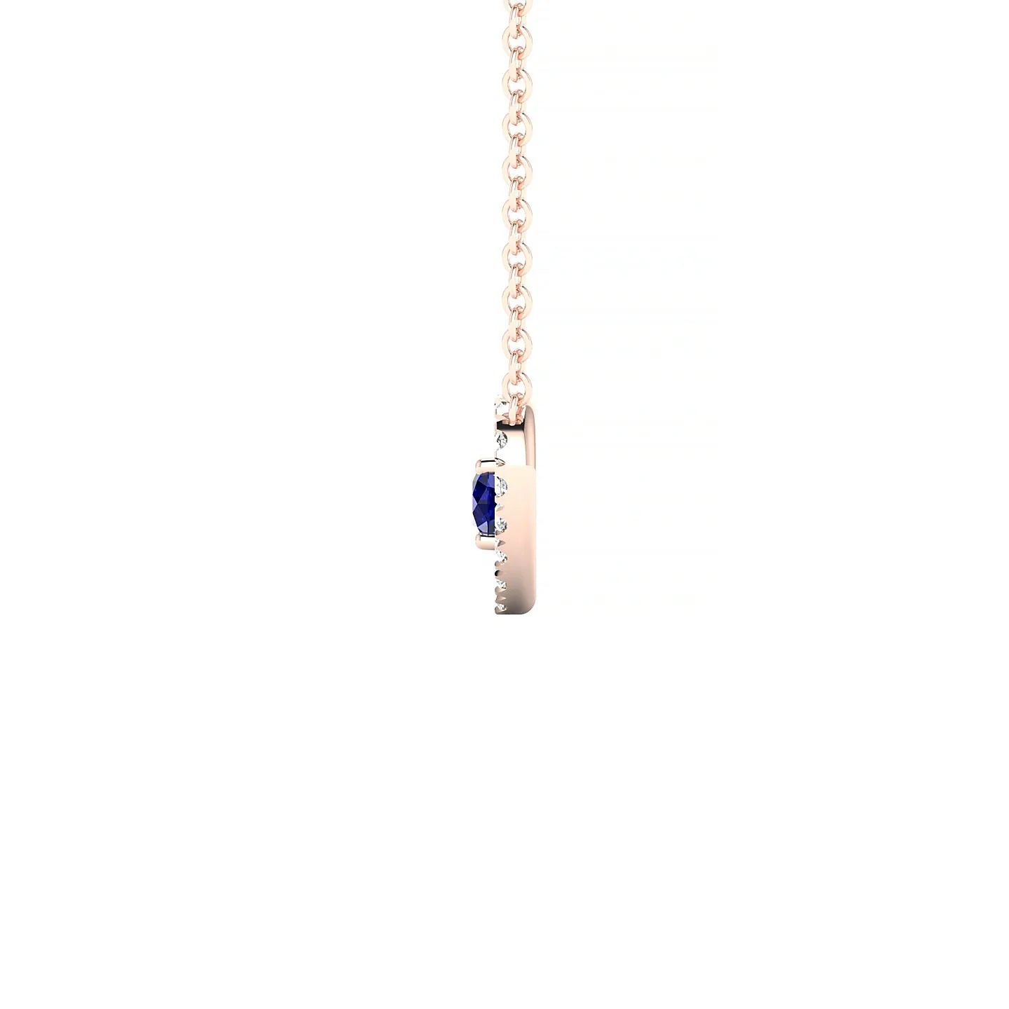 Desire | 18k Rose Gold 3 mm Round Sapphire Pendant