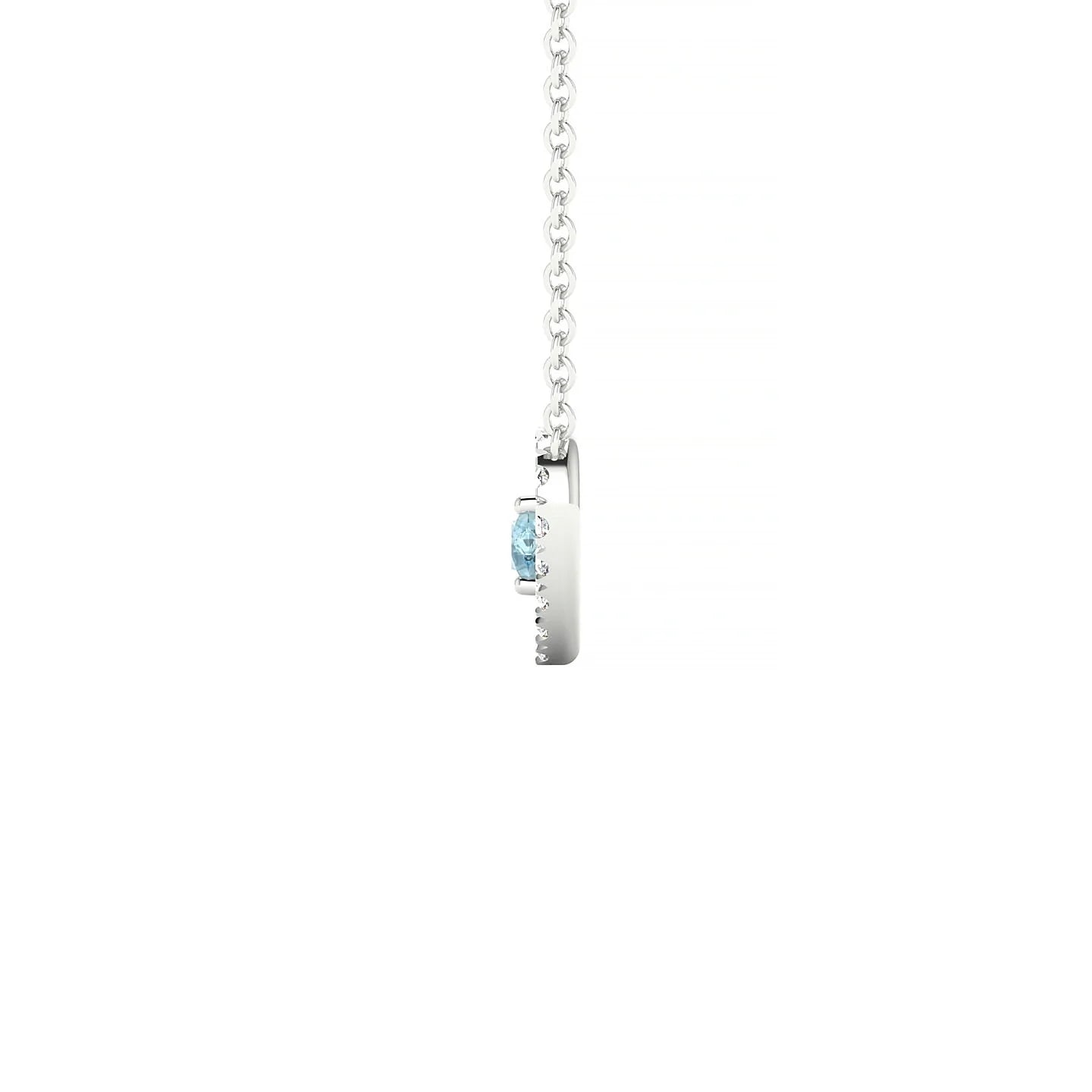 Desire | 18k White Gold 3 mm Round Aquamarine Pendant