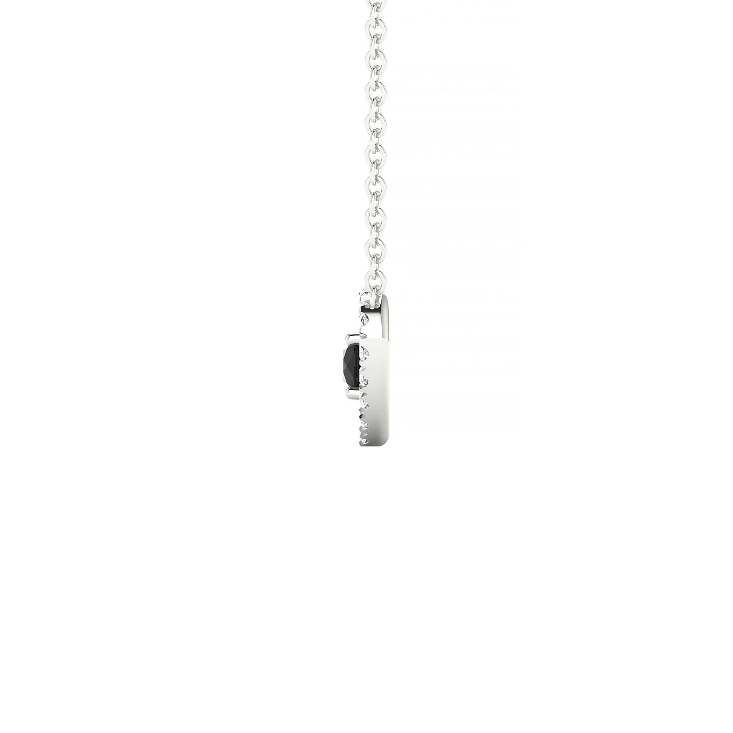 Desire | 18k White Gold 3 mm Round Black Diamond Pendant