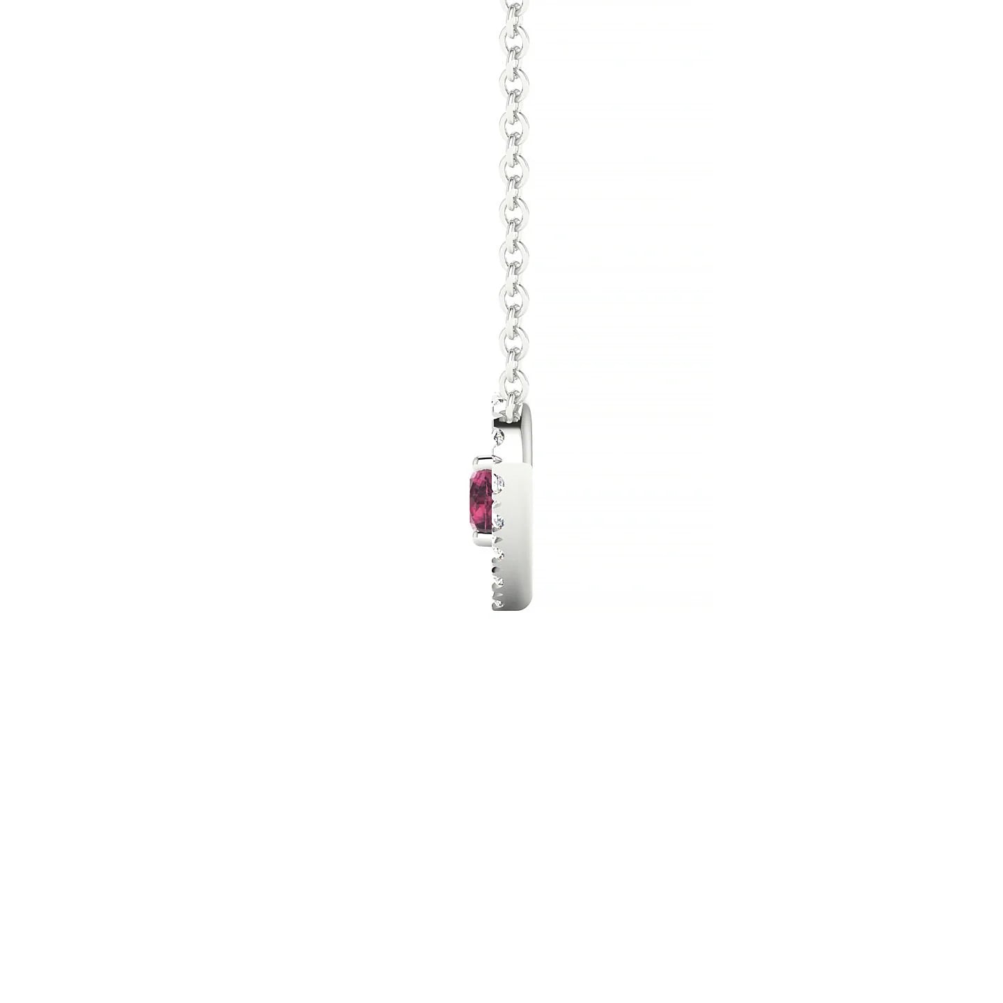 Desire | 18k White Gold 3 mm Round Rhodolite Pendant