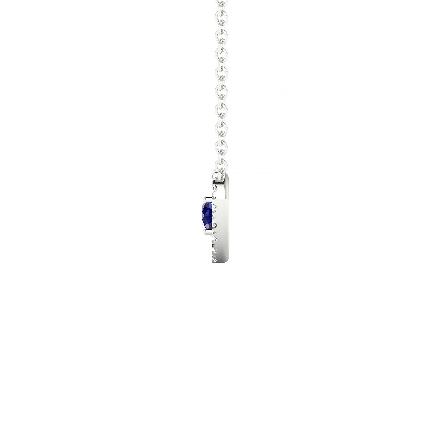 Desire | 18k White Gold 3 mm Round Sapphire Pendant