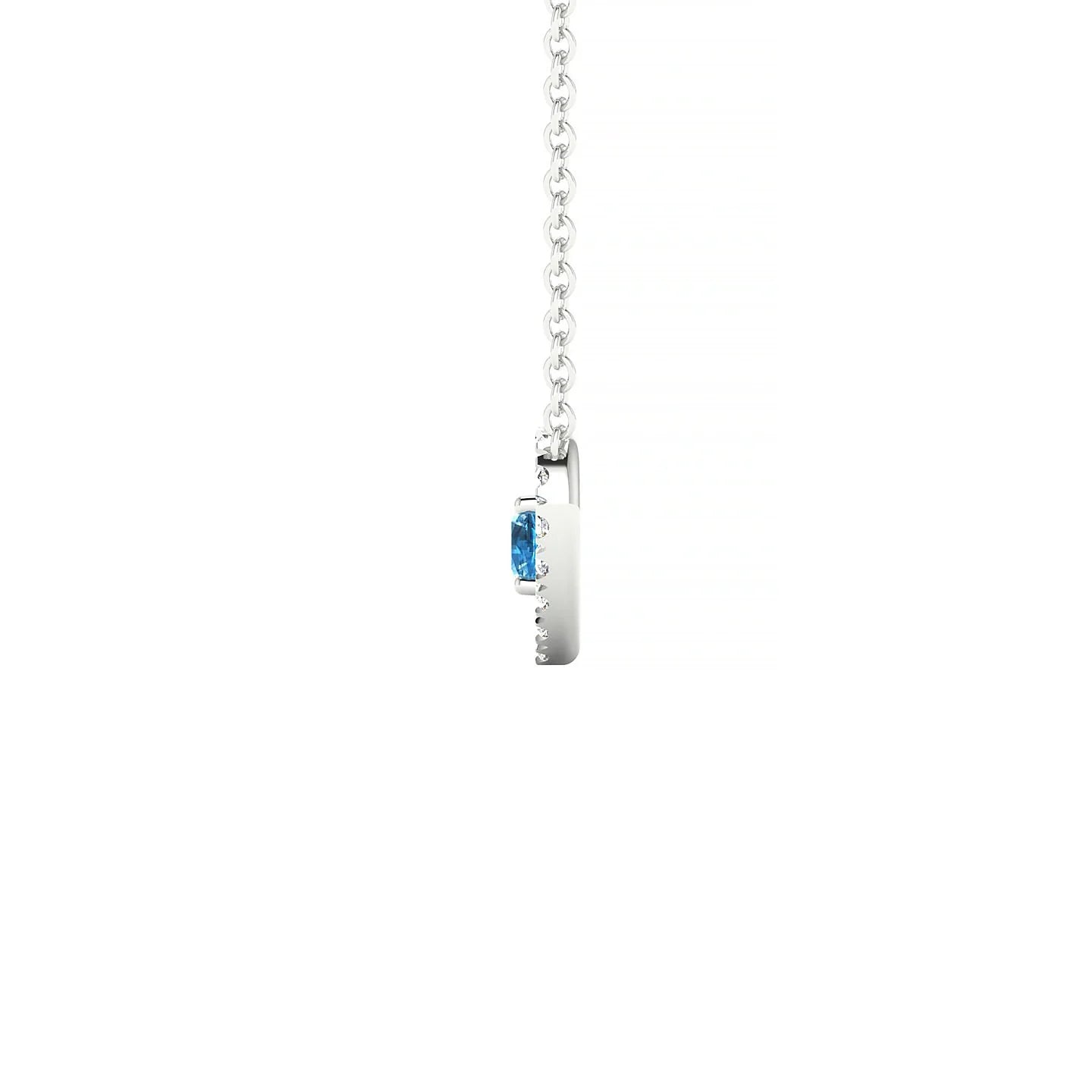 Desire | 18k White Gold 3 mm Round Topaz Pendant
