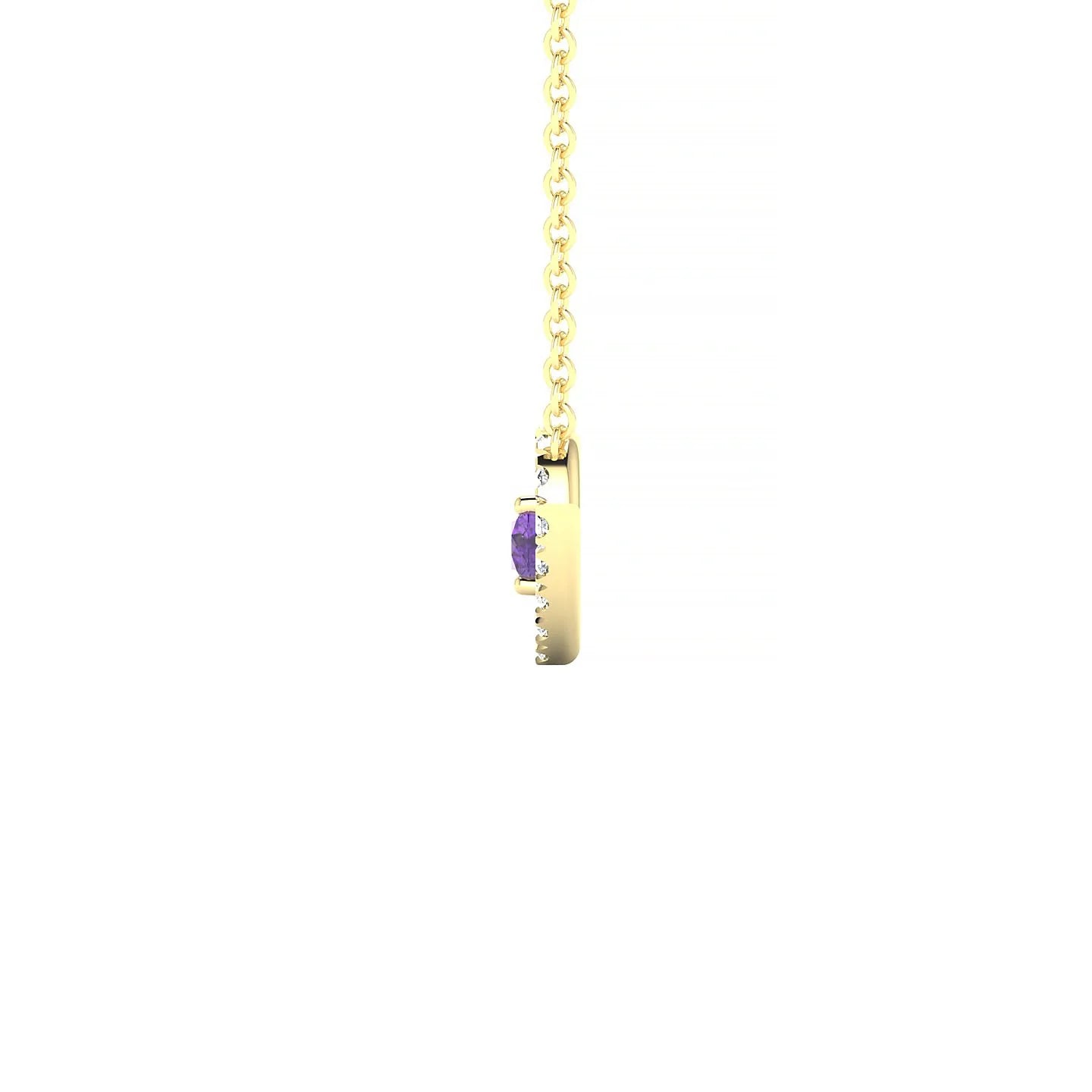 Desire | 18k Yellow Gold 3 mm Round Amethyst Pendant