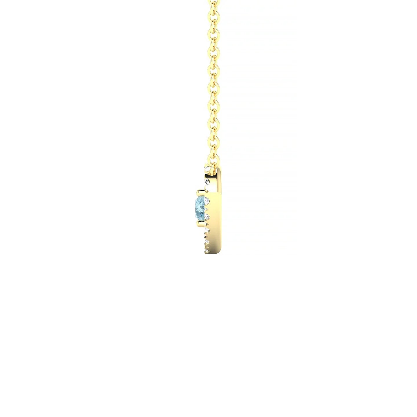 Desire | 18k Yellow Gold 3 mm Round Aquamarine Pendant