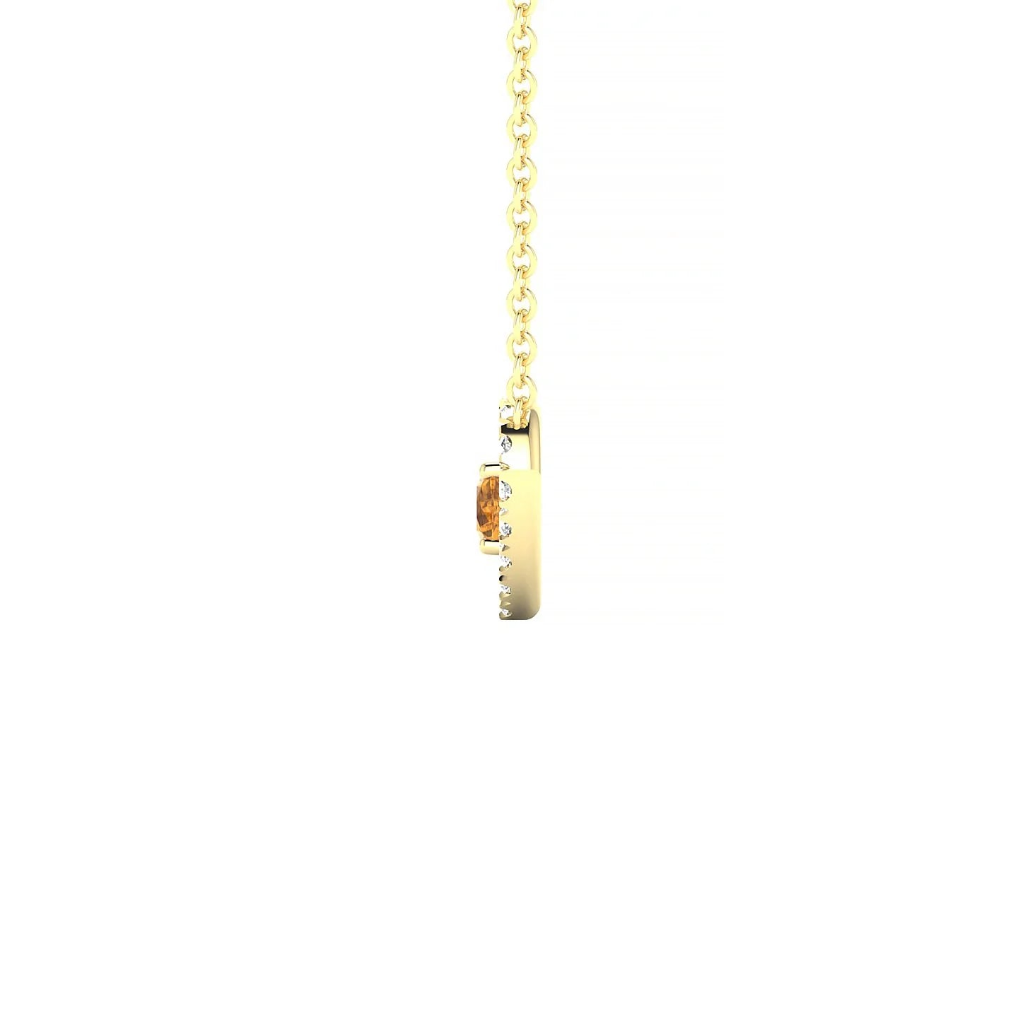 Desire | 18k Yellow Gold 3 mm Round Citrine Pendant