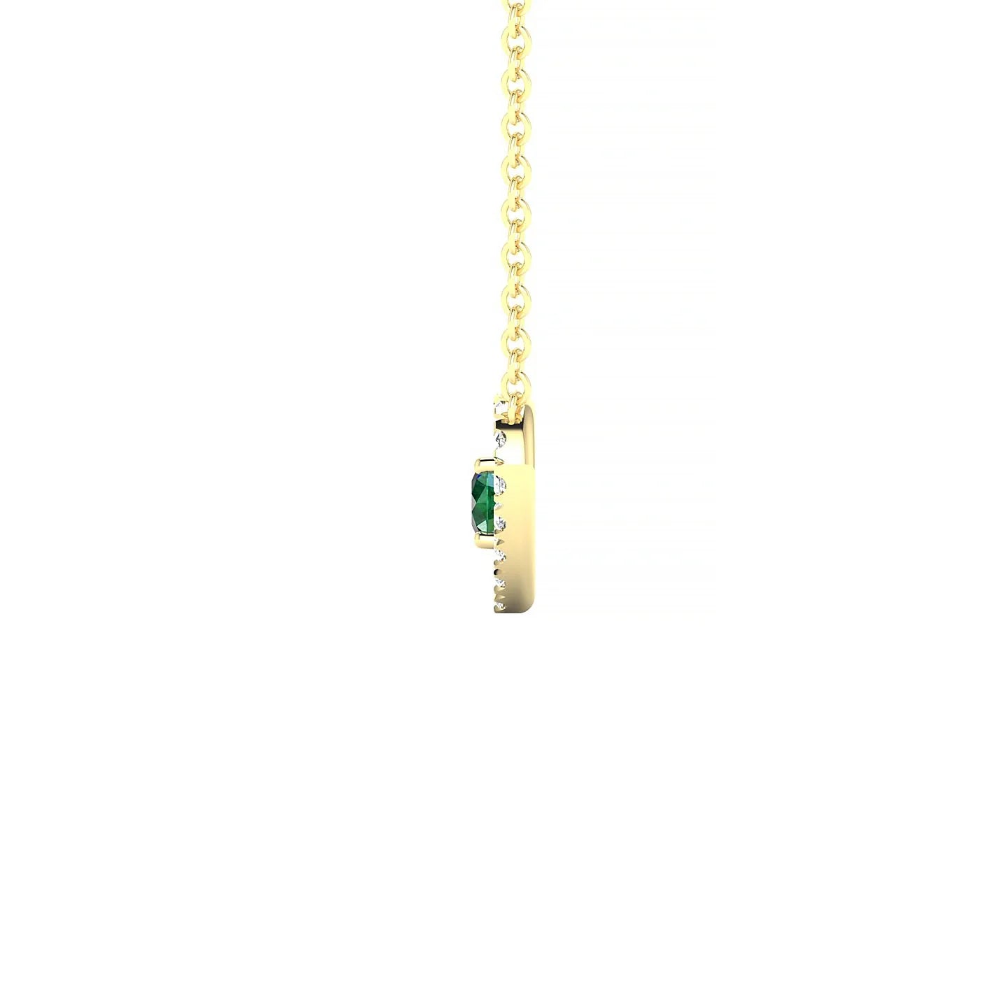 Desire | 18k Yellow Gold 3 mm Round Emerald Pendant