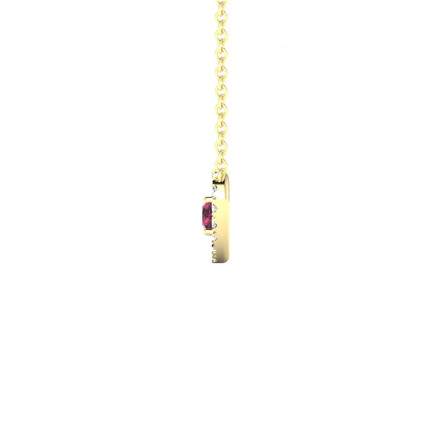 Desire | 18k Yellow Gold 3 mm Round Rhodolite Pendant