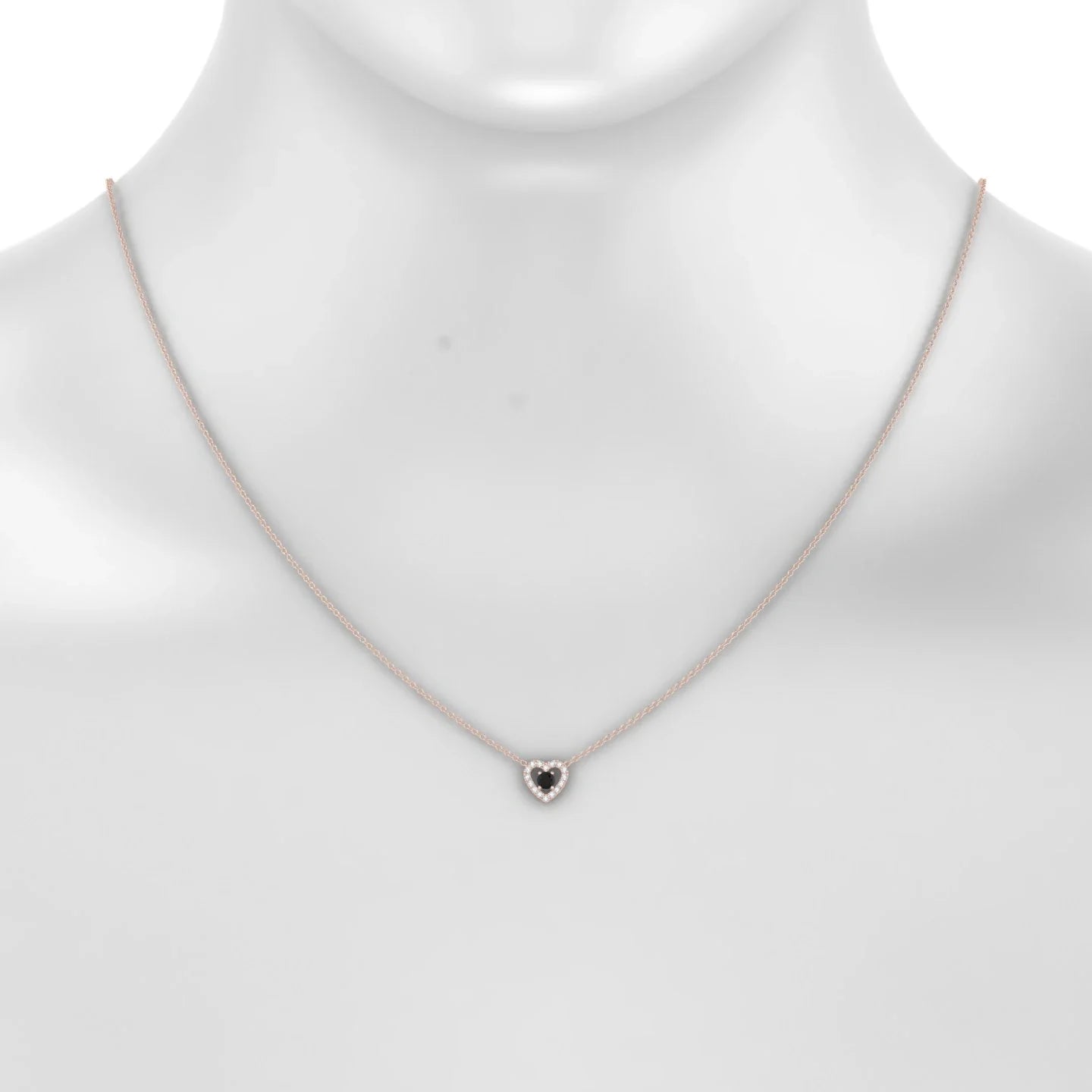 Desire | 18k Rose Gold 3 mm Round Black Diamond Pendant