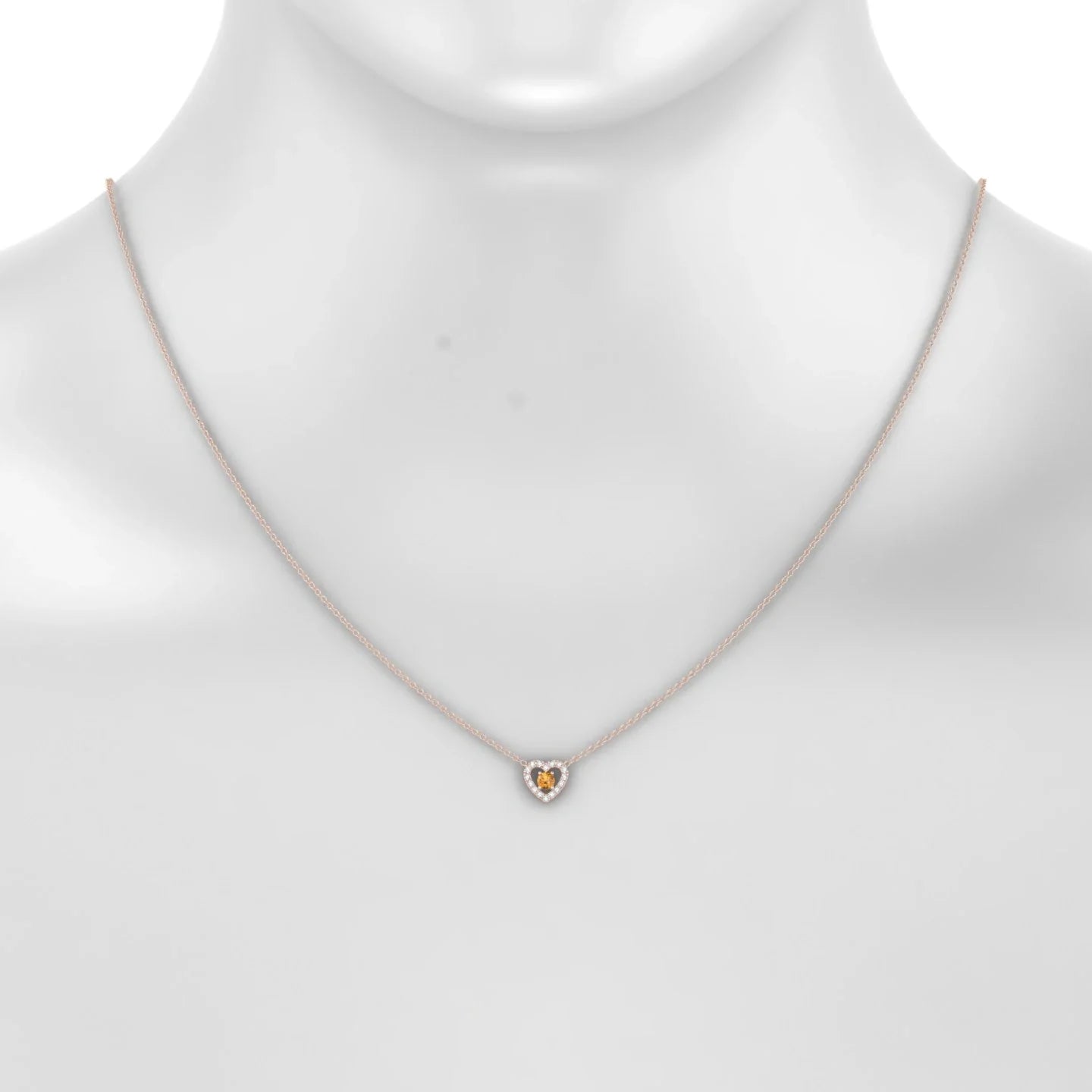 Desire | 18k Rose Gold 3 mm Round Citrine Pendant