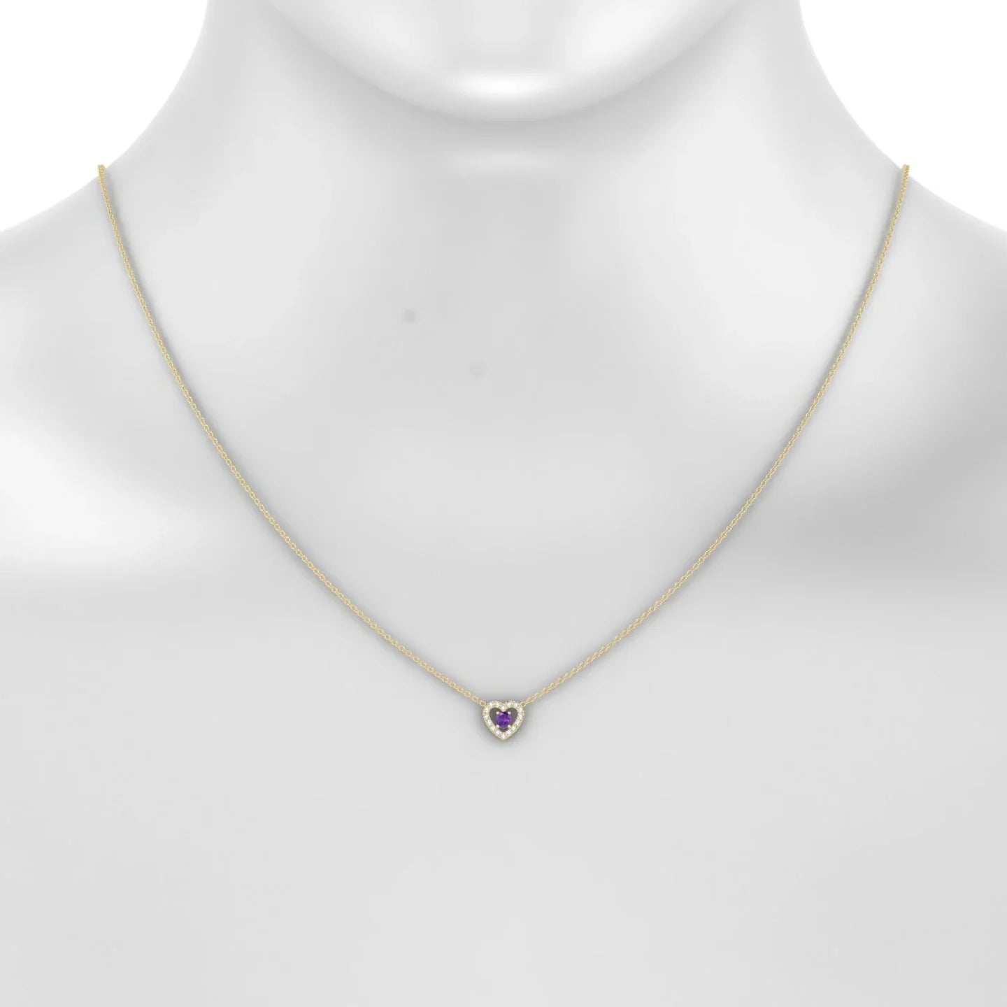Desire | 18k Yellow Gold 3 mm Round Amethyst Pendant