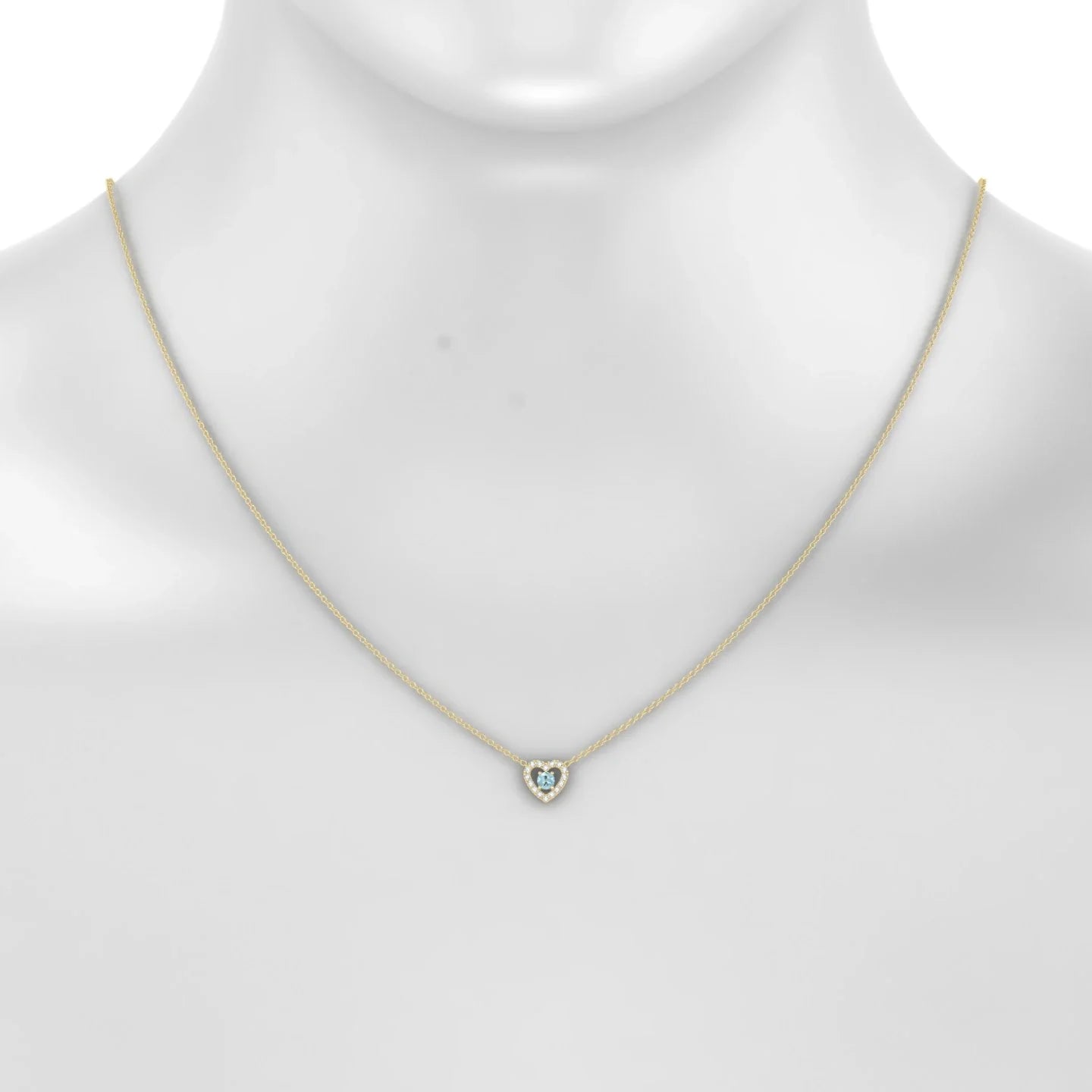 Desire | 18k Yellow Gold 3 mm Round Aquamarine Pendant