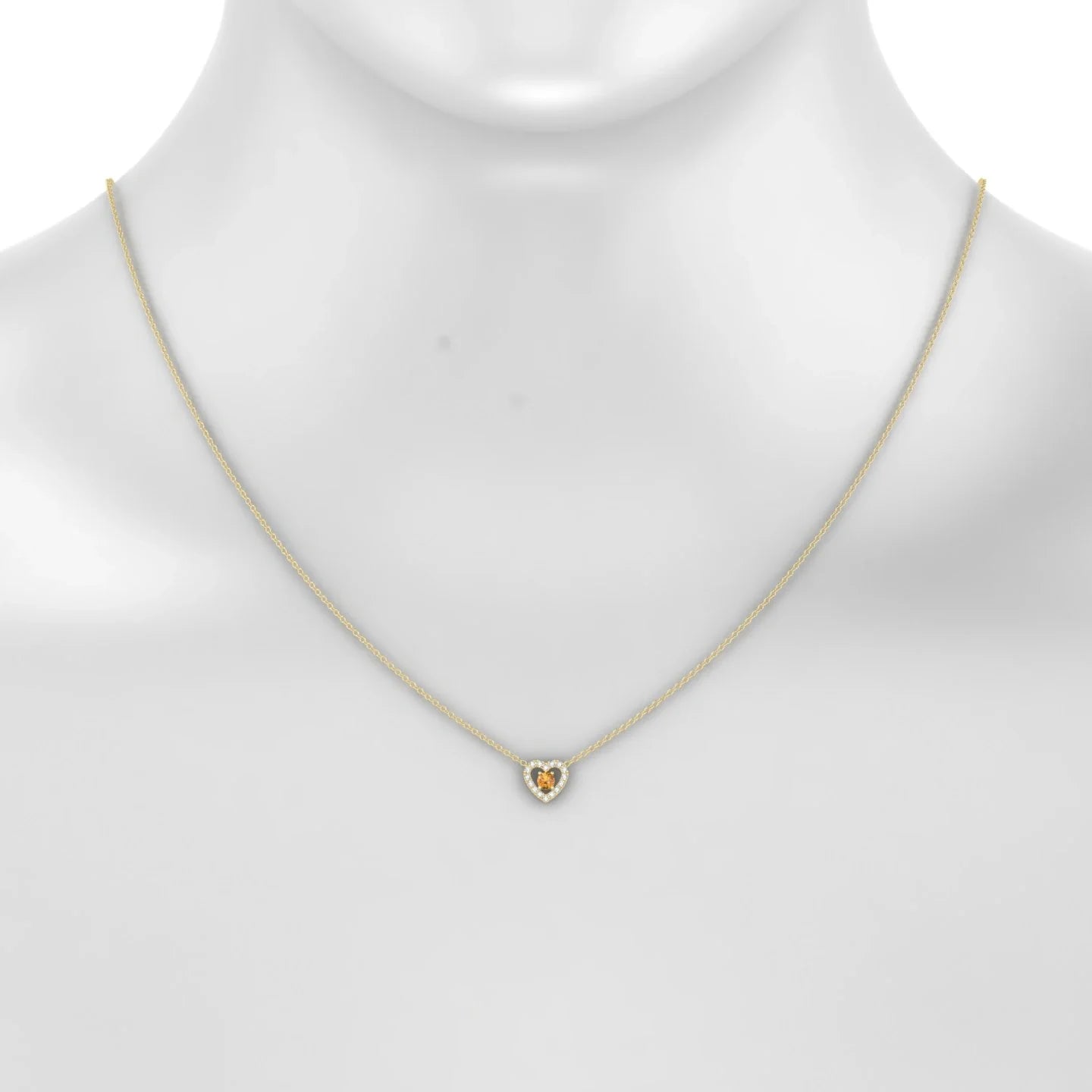 Desire | 18k Yellow Gold 3 mm Round Citrine Pendant