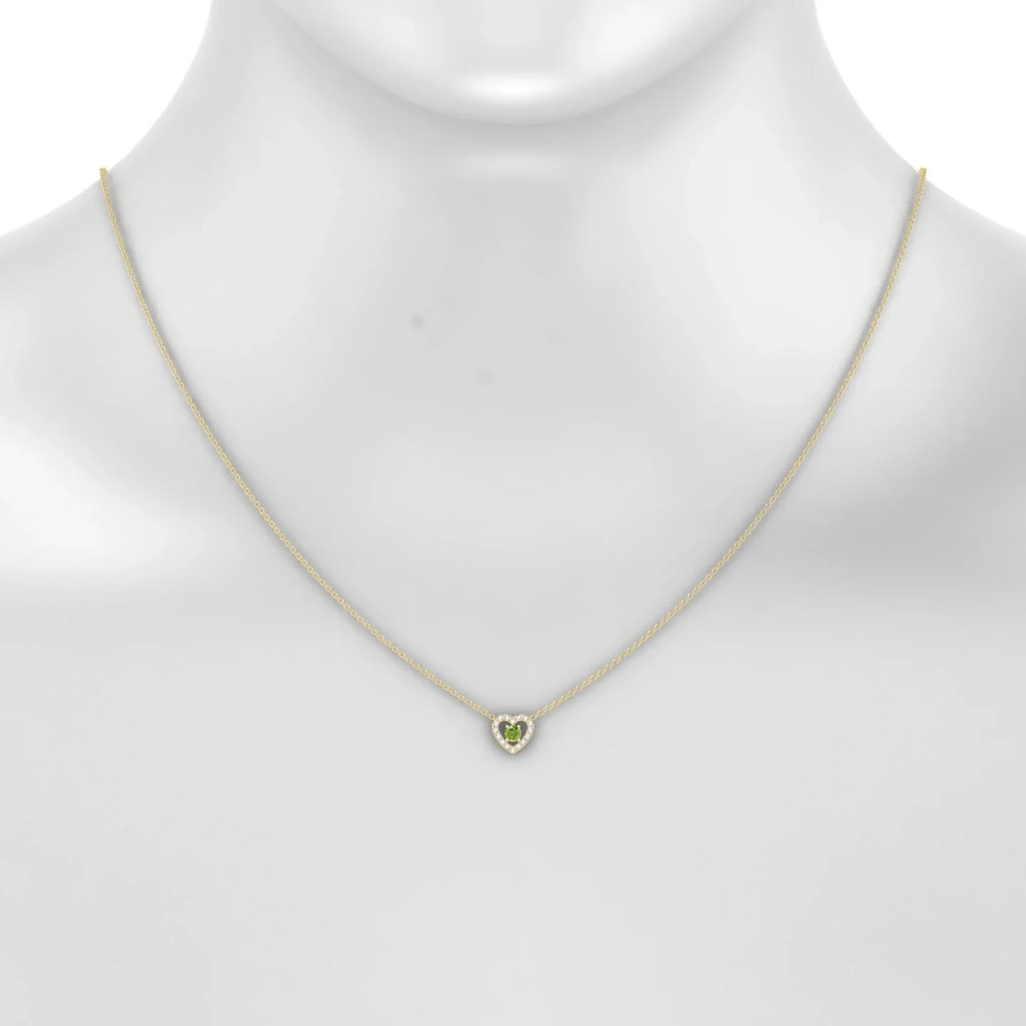 Desire | 18k Yellow Gold 3 mm Round Peridot Pendant