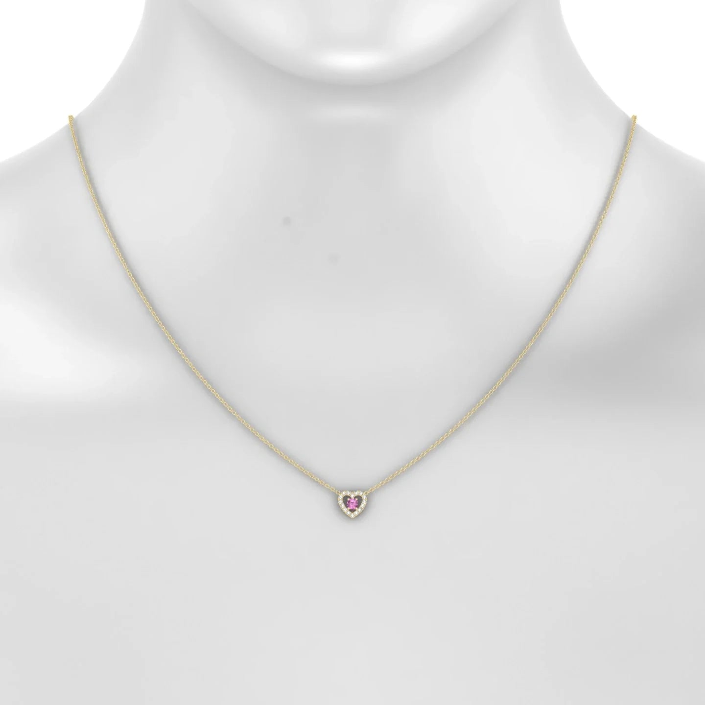Desire | 18k Yellow Gold 3 mm Round Pink Sapphire Pendant