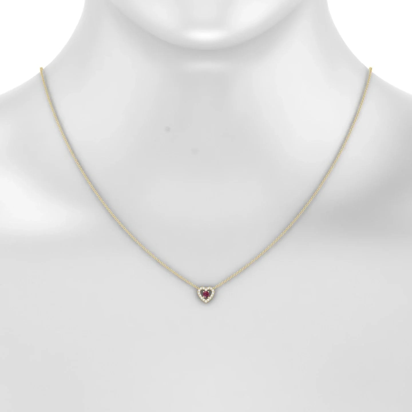 Desire | 18k Yellow Gold 3 mm Round Rhodolite Pendant