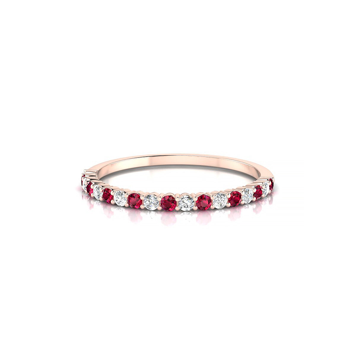 Destiny | 18k Rose Gold 1.5 mm Round Ruby Ring