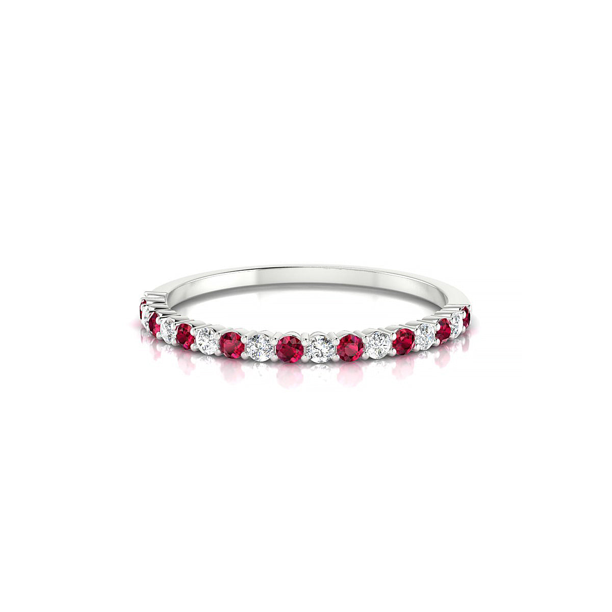Destiny | 18k White Gold 1.5 mm Round Ruby Ring