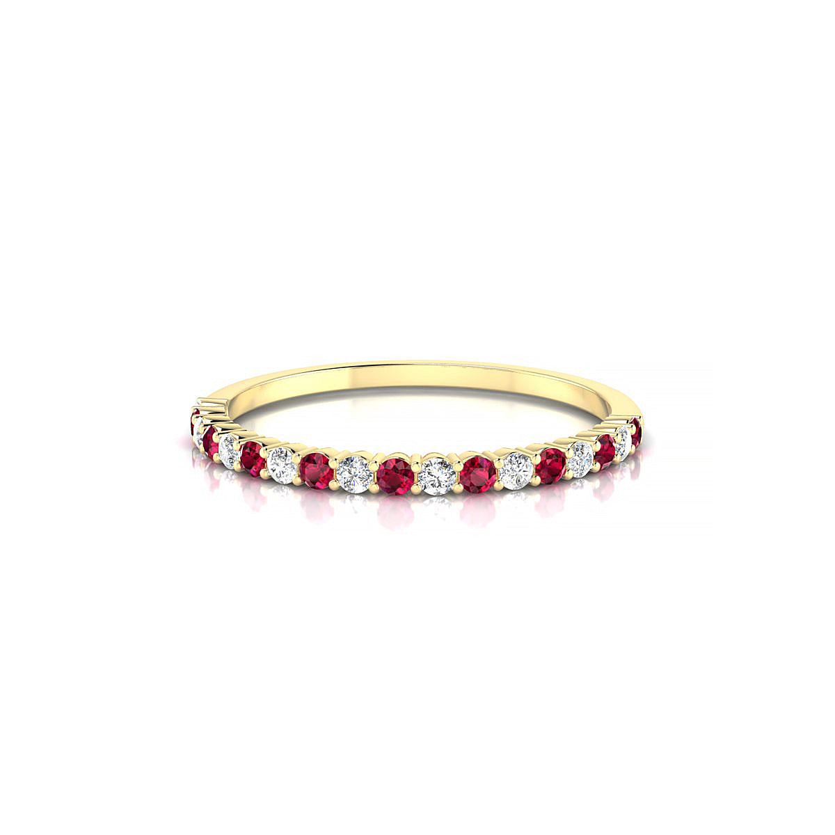 Destiny | 18k Yellow Gold 1.5 mm Round Ruby Ring