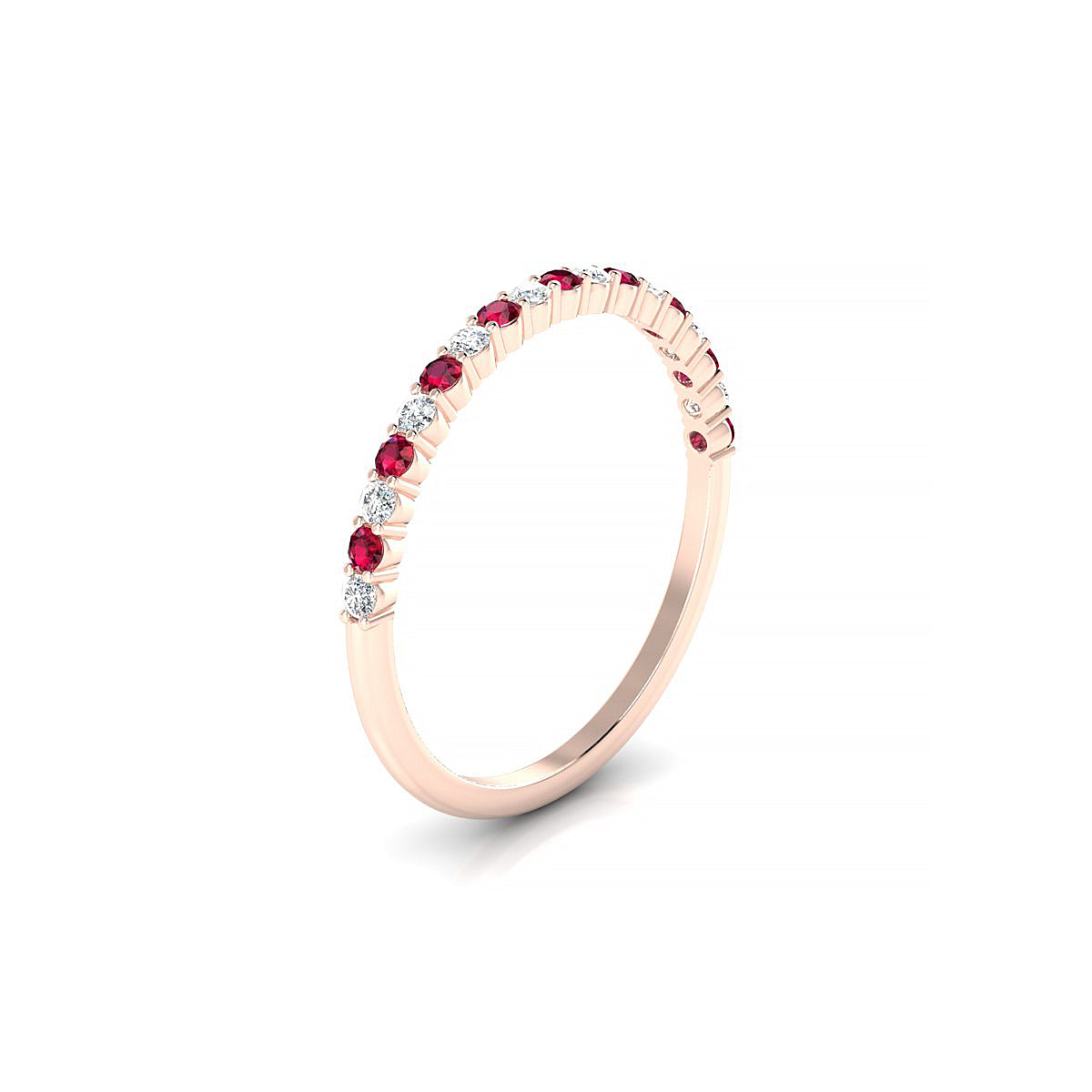 Destiny | 18k Rose Gold 1.5 mm Round Ruby Ring