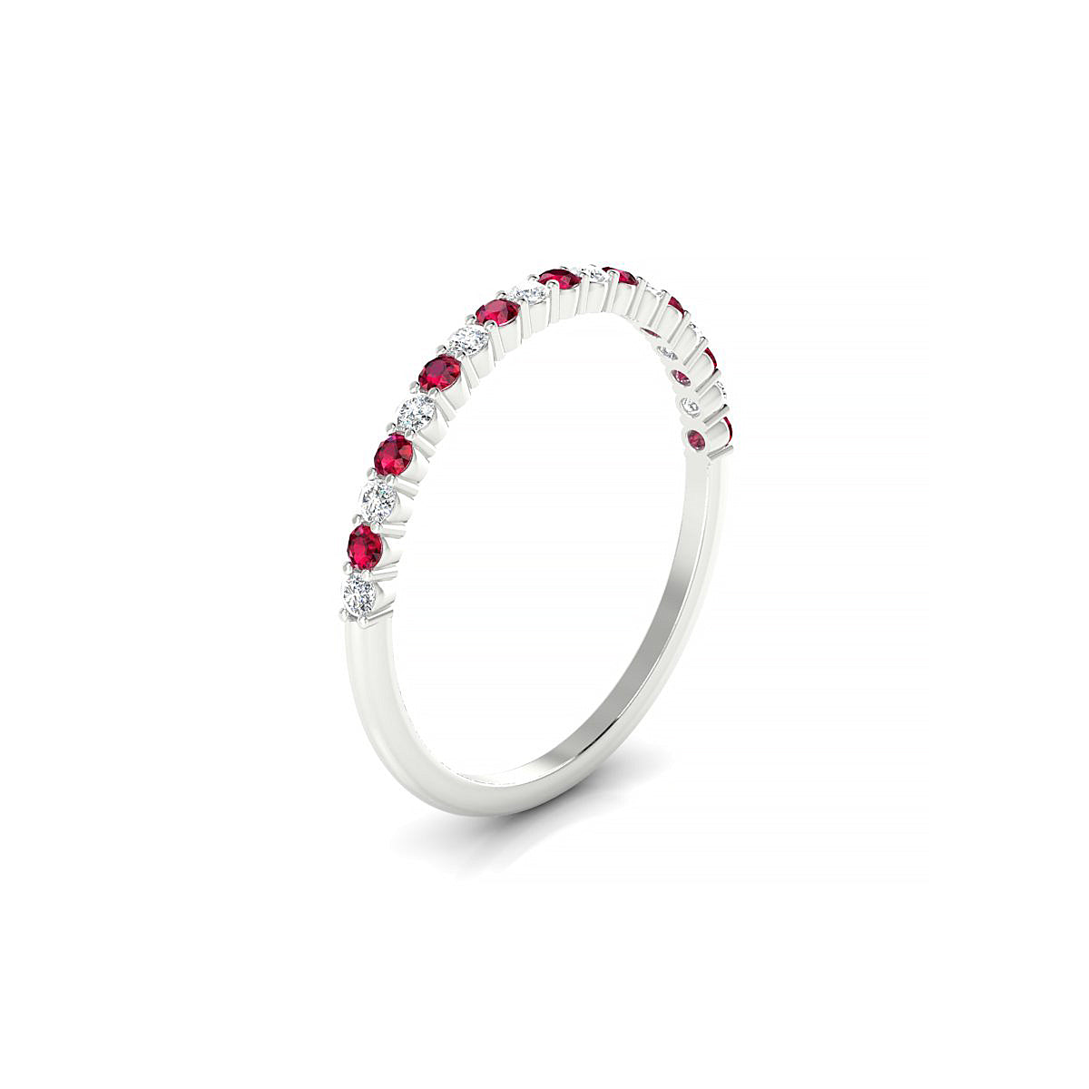 Destiny | 18k White Gold 1.5 mm Round Ruby Ring