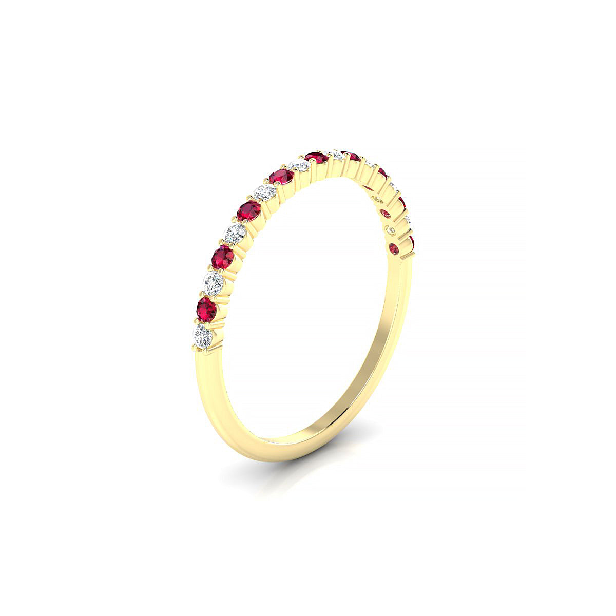 Destiny | 18k Yellow Gold 1.5 mm Round Ruby Ring