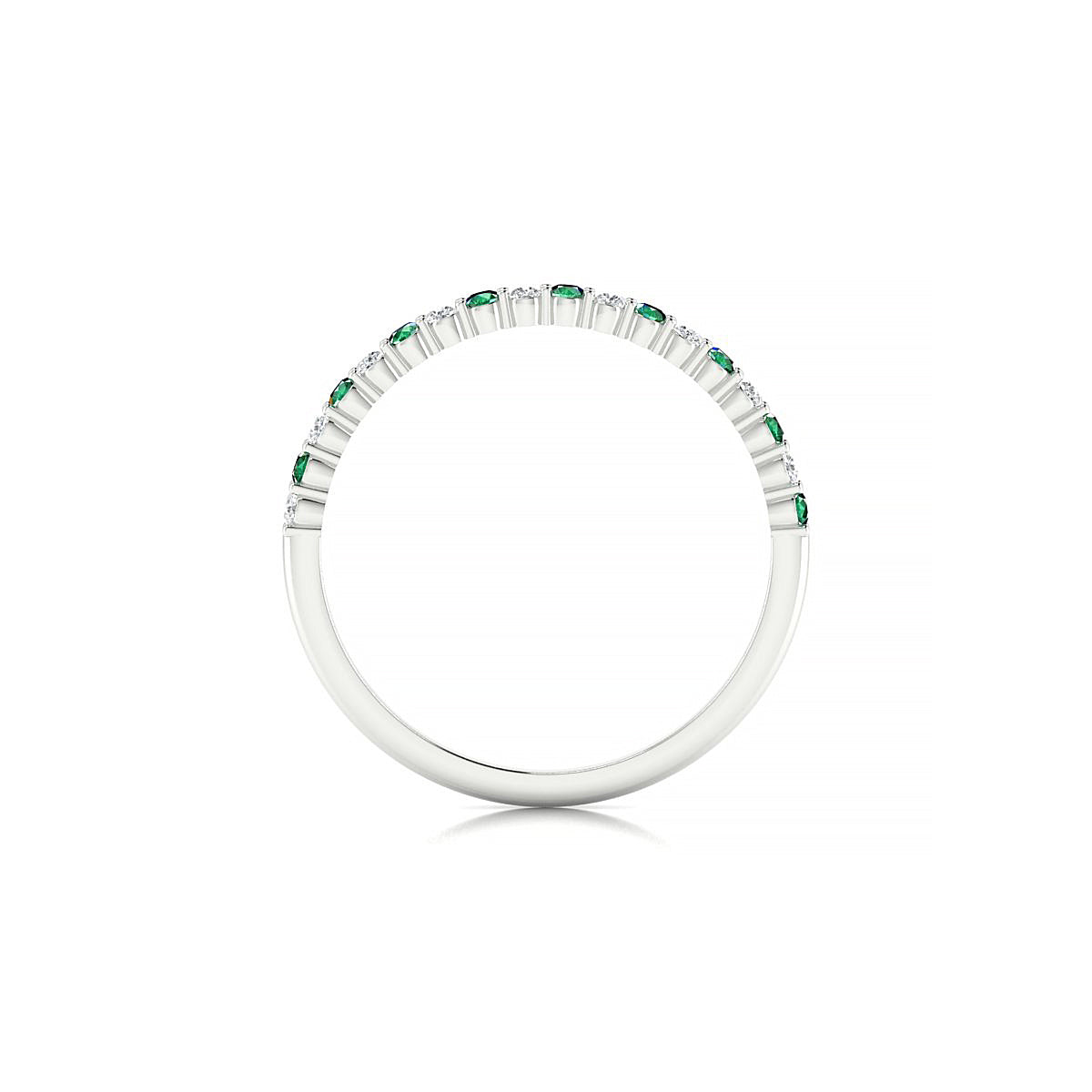 Destiny | 18k White Gold 1.5 mm Round Emerald Ring