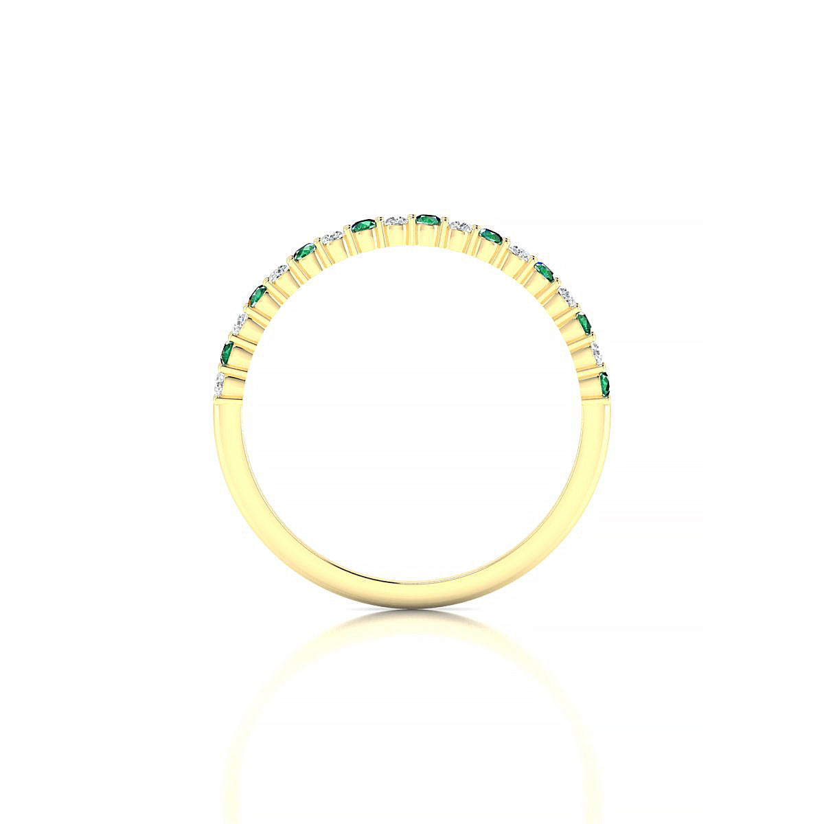 Destiny | 18k Yellow Gold 1.5 mm Round Emerald Ring