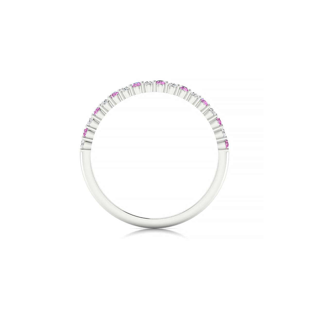 Destiny | 18k White Gold 1.5 mm Round Pink Sapphire Ring
